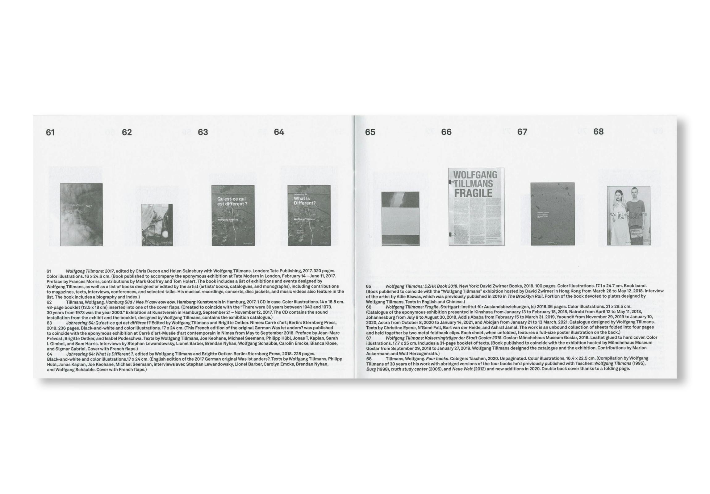 INVENTORY WOLFGANG TILLMANS BOOKS 1995–2025