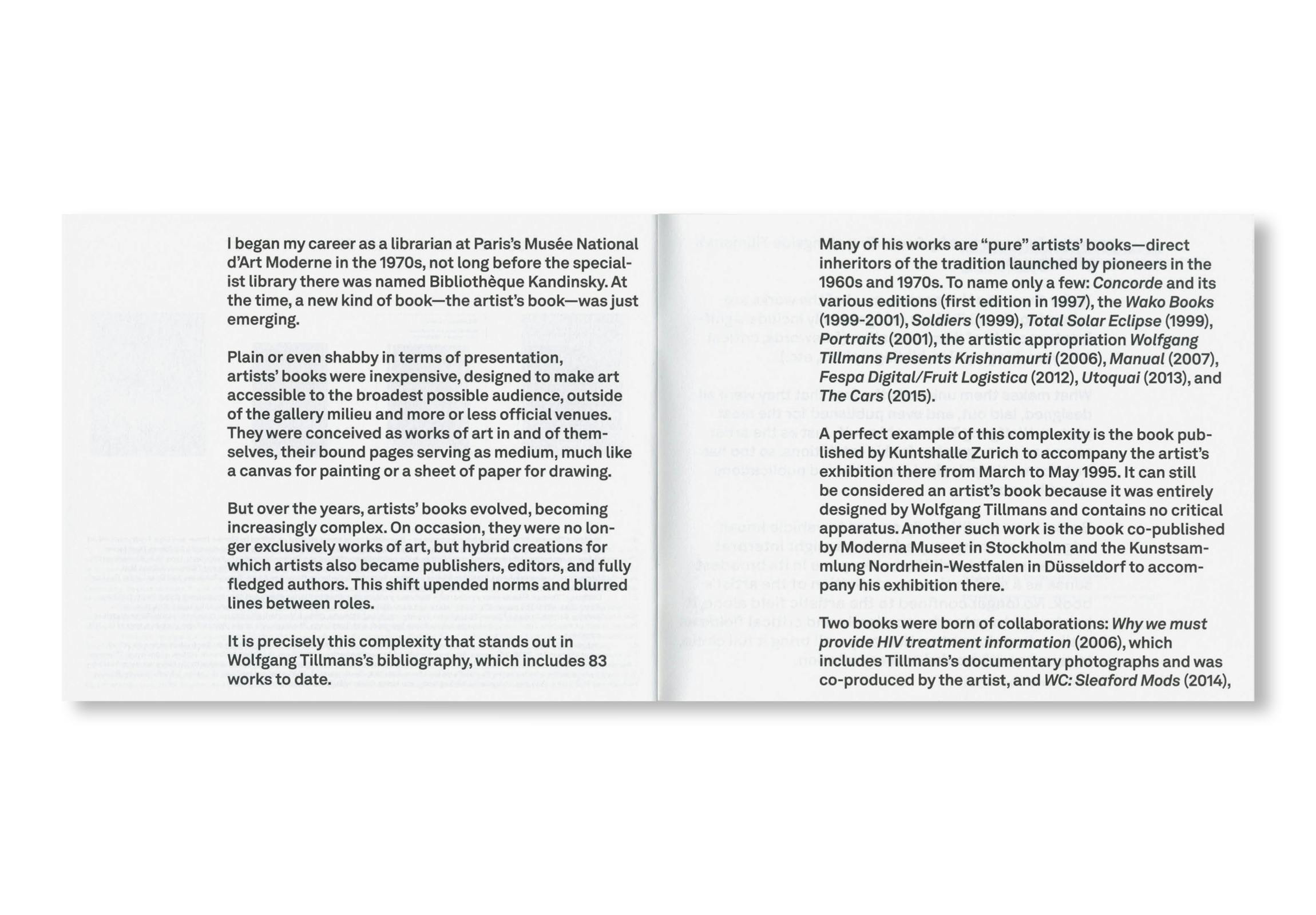 INVENTORY WOLFGANG TILLMANS BOOKS 1995–2025