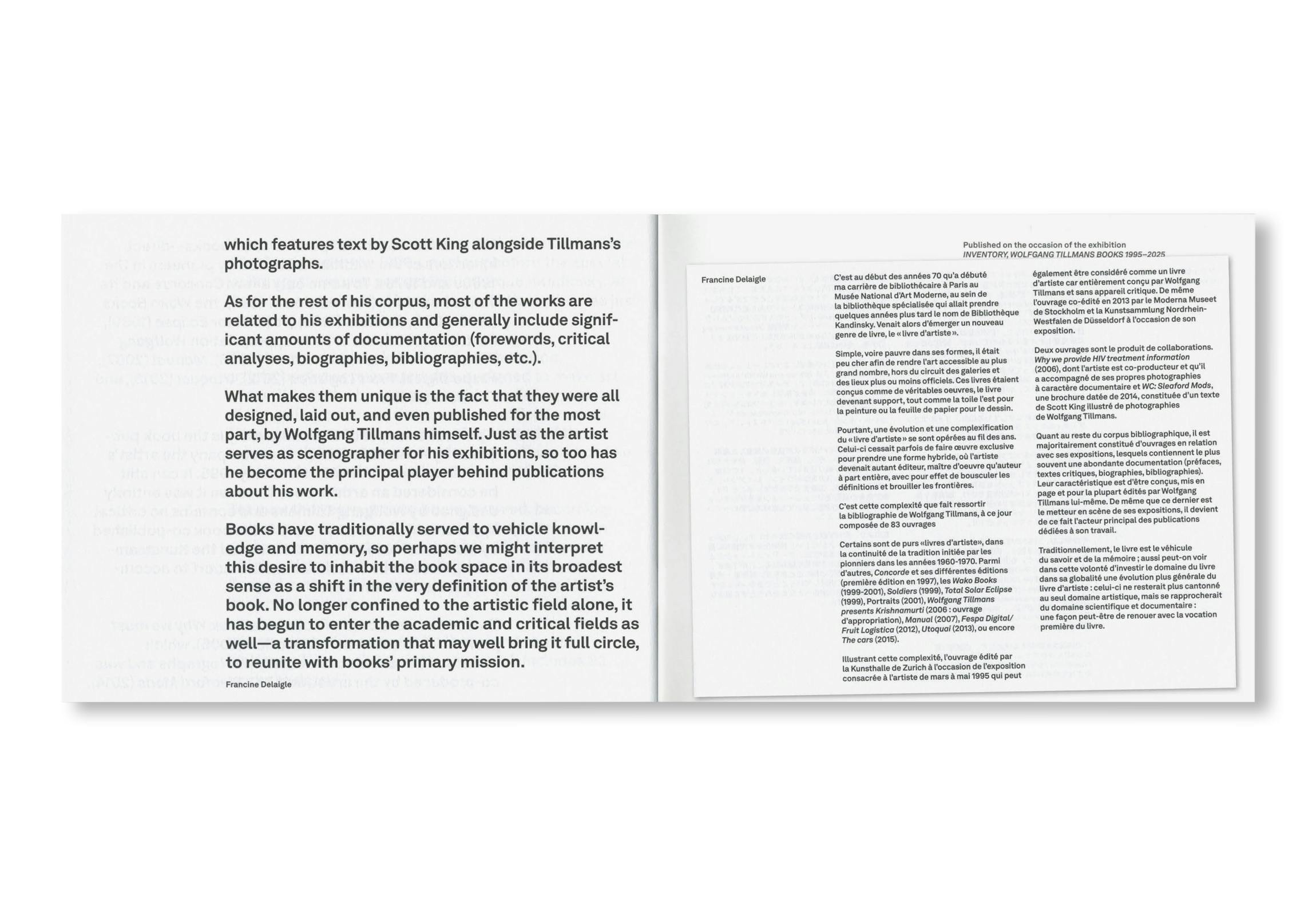 INVENTORY WOLFGANG TILLMANS BOOKS 1995–2025