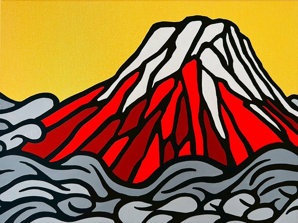 六変赤富士　〜流勢富〜