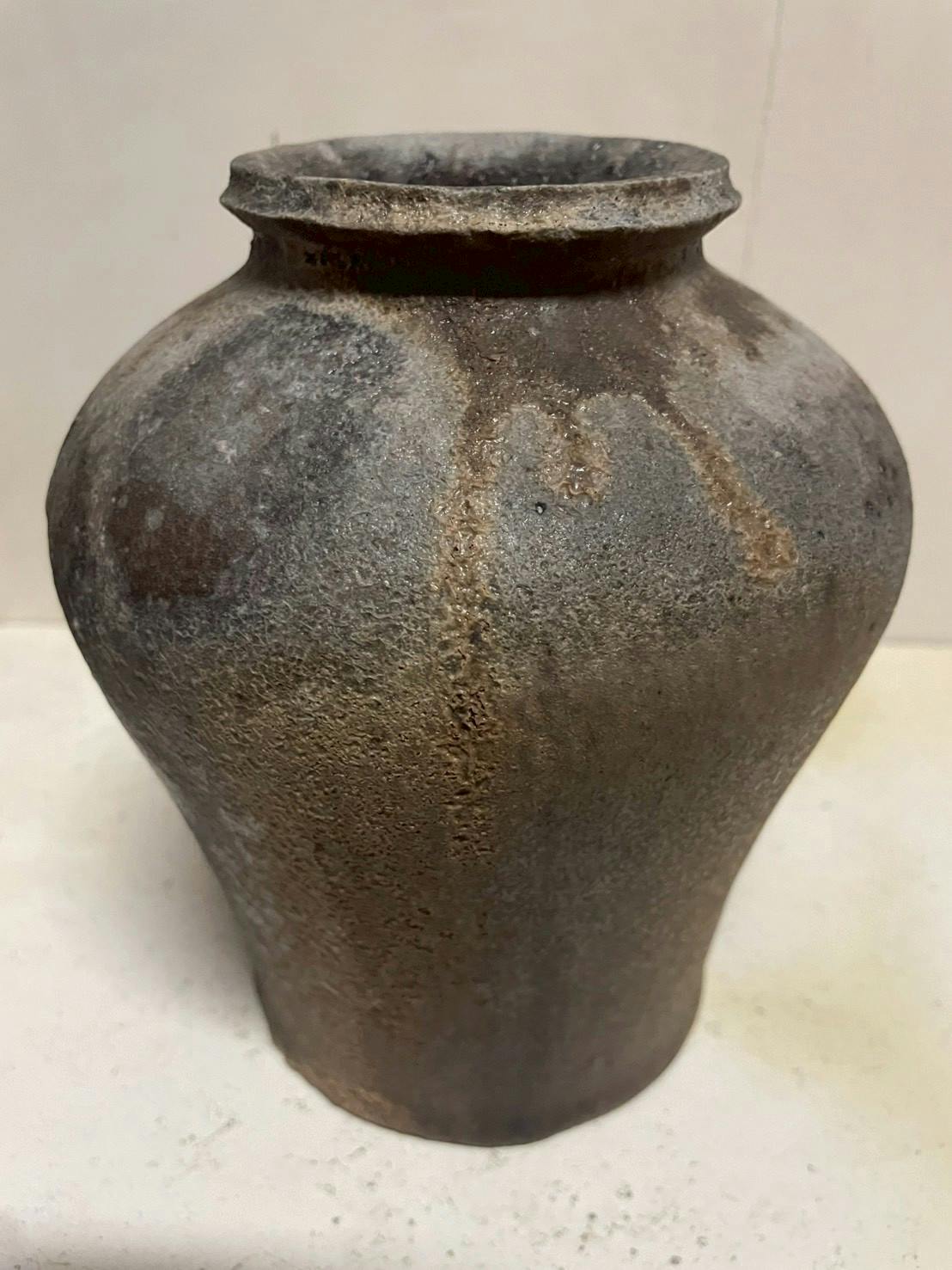 穴窯窯変ボタ落ち壺