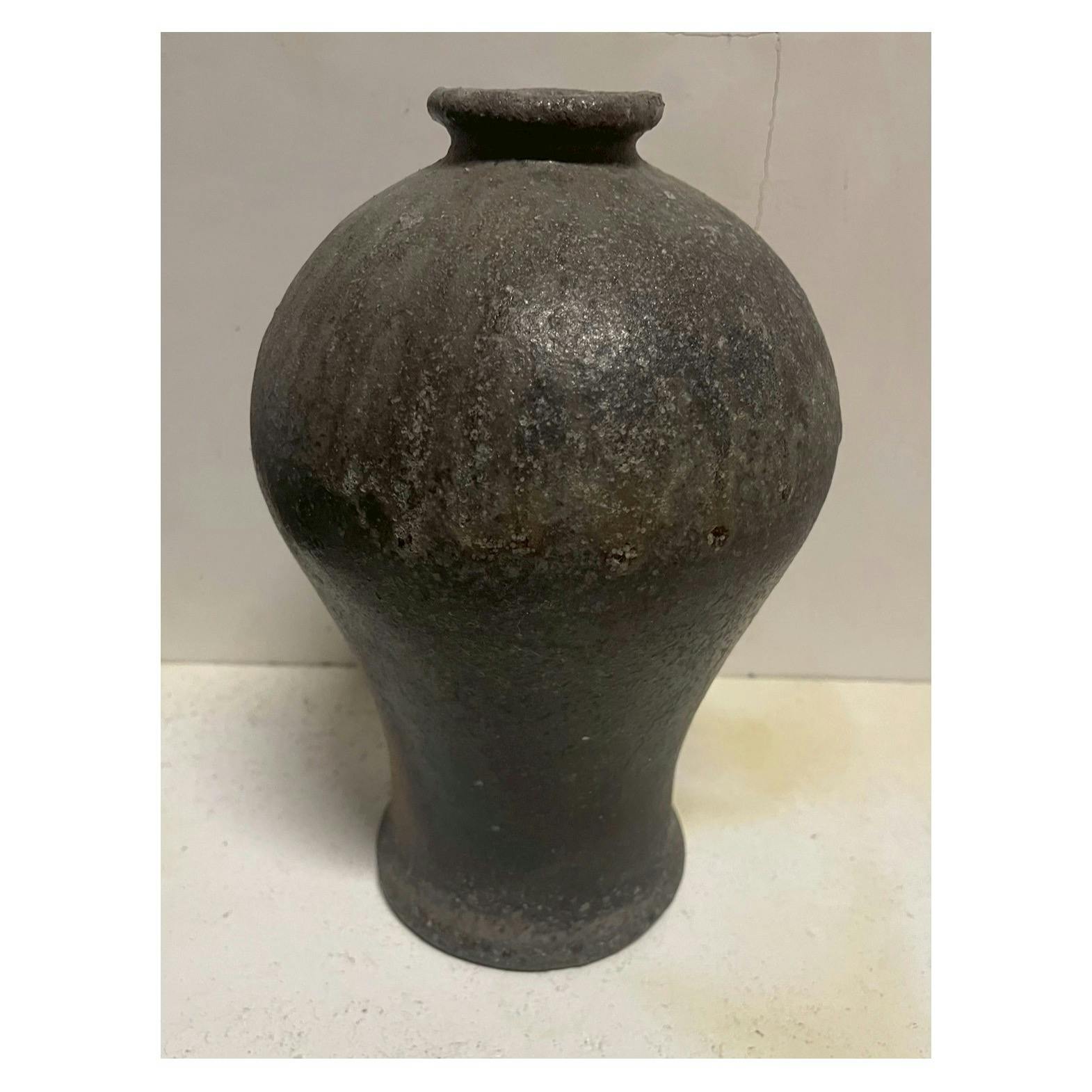 穴窯自然釉一輪挿