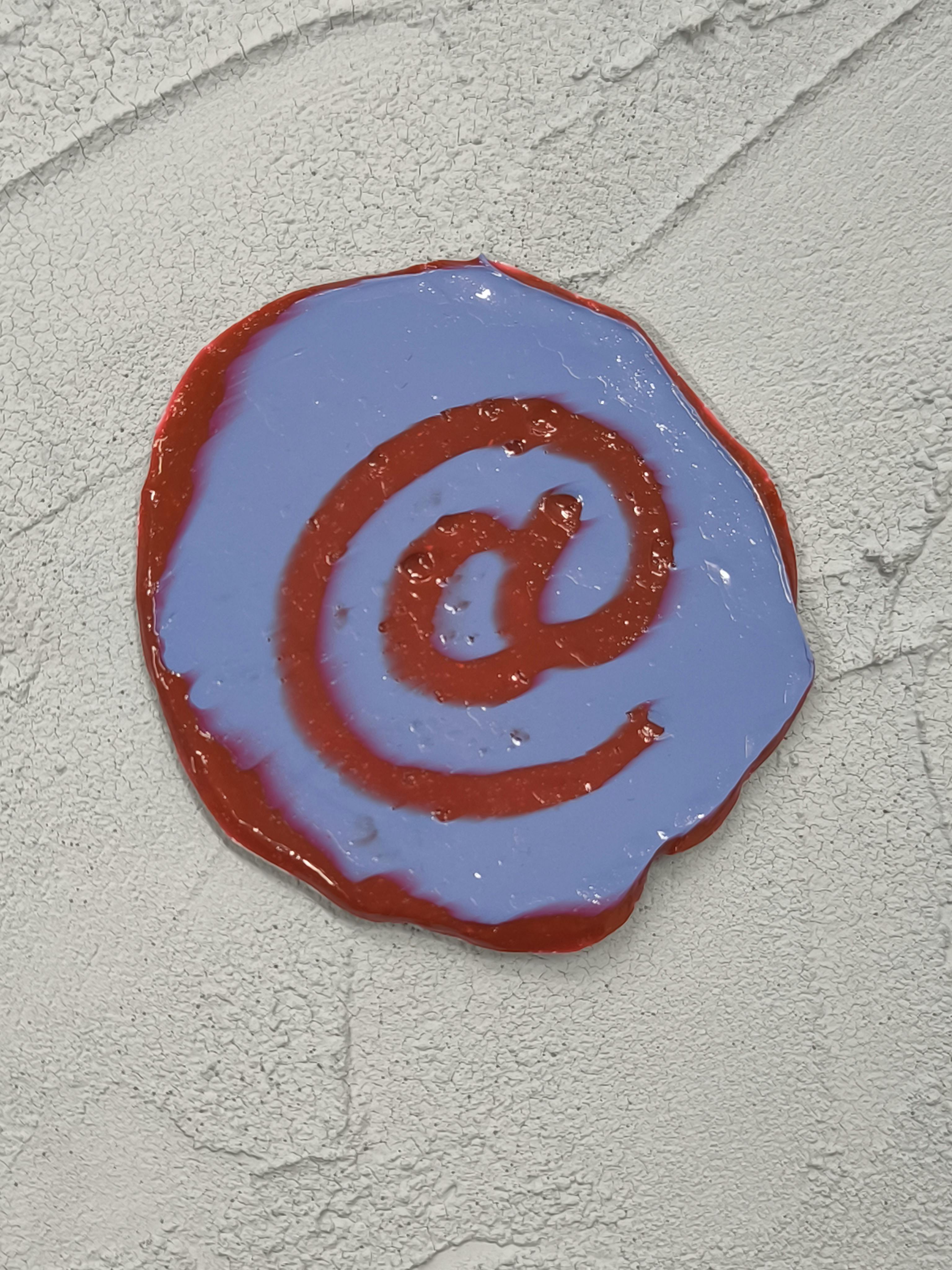 smoky blue×deep red sticker（アットマークステッカー 2）