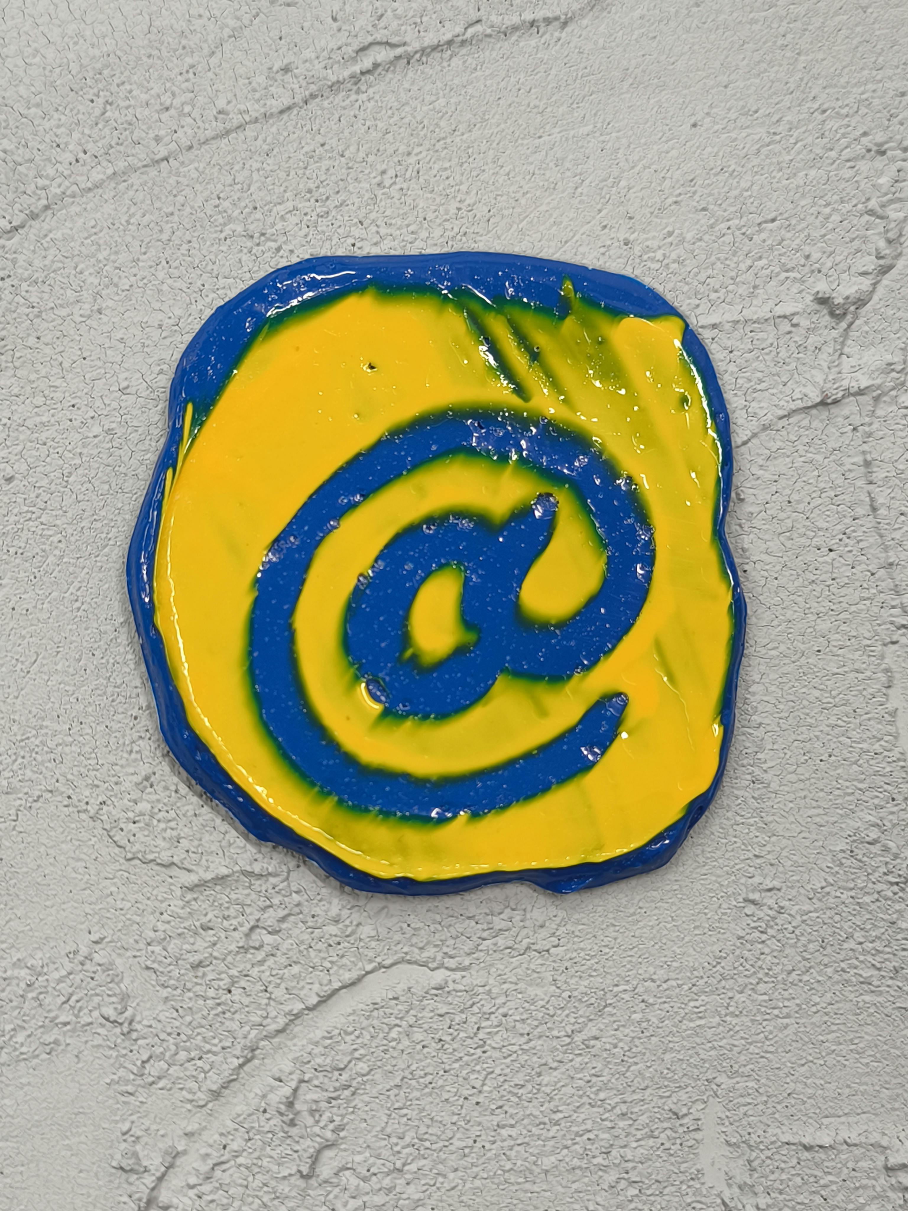 bright yellow×blue sticker（アットマークステッカー 4）