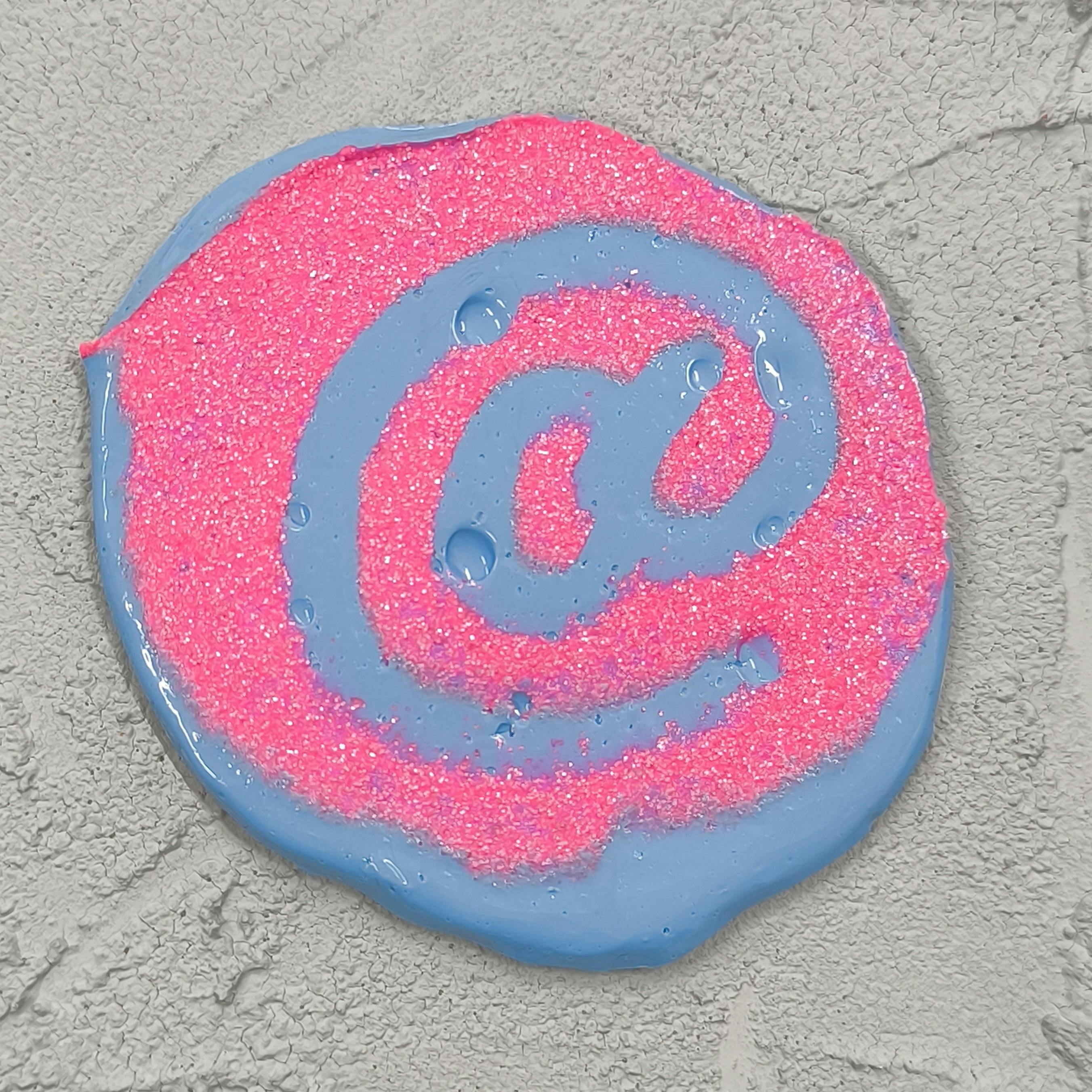 glitter pink×smoky blue sticker（アットマークステッカー 5）