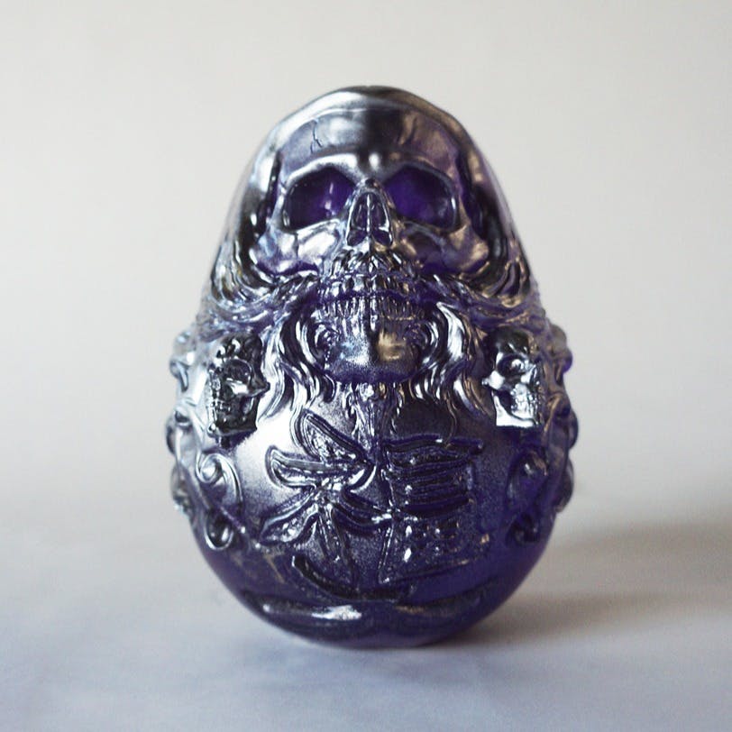 SKULL DARUMA Silver