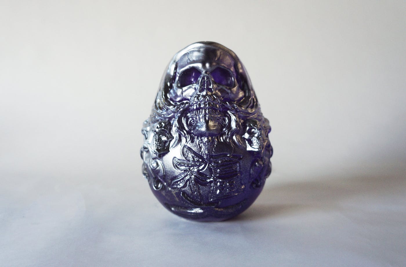 SKULL DARUMA Silver