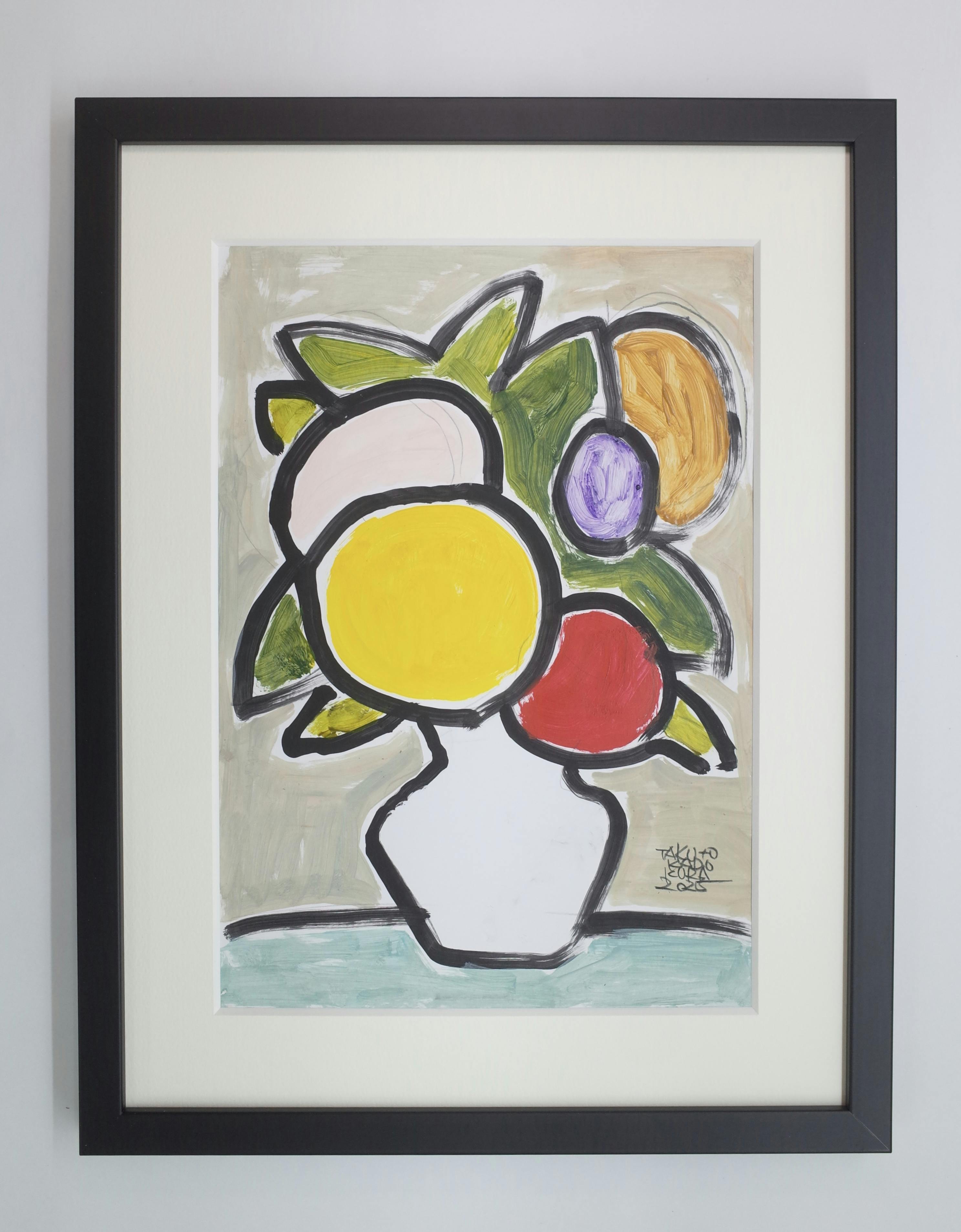 【額装】お花のドローイング