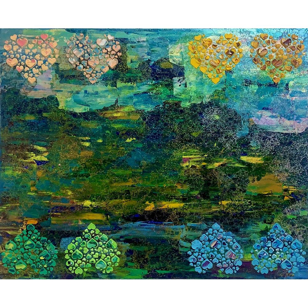 HEARTの文様絵画・雨あがり