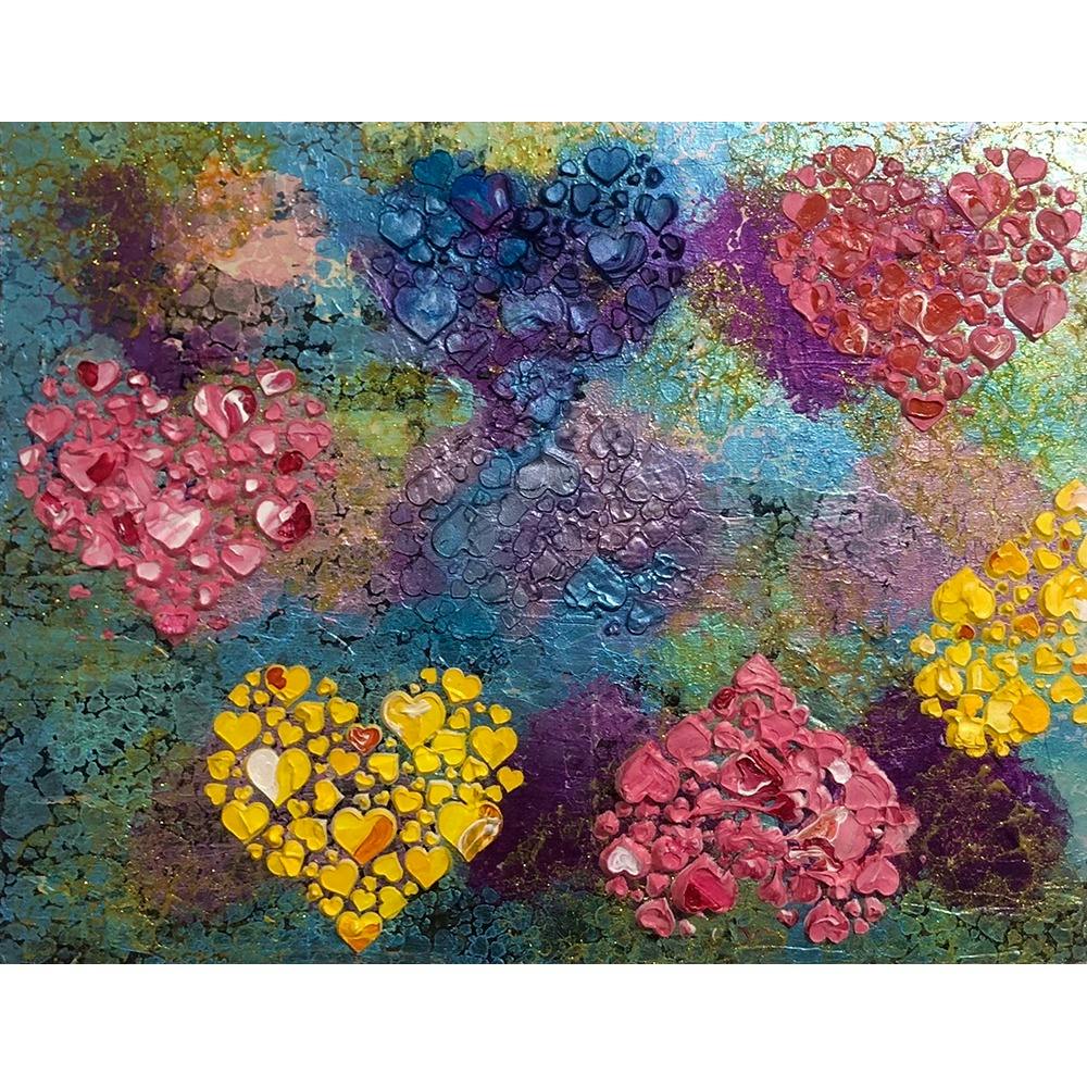 HEARTの文様絵画COLORFUL