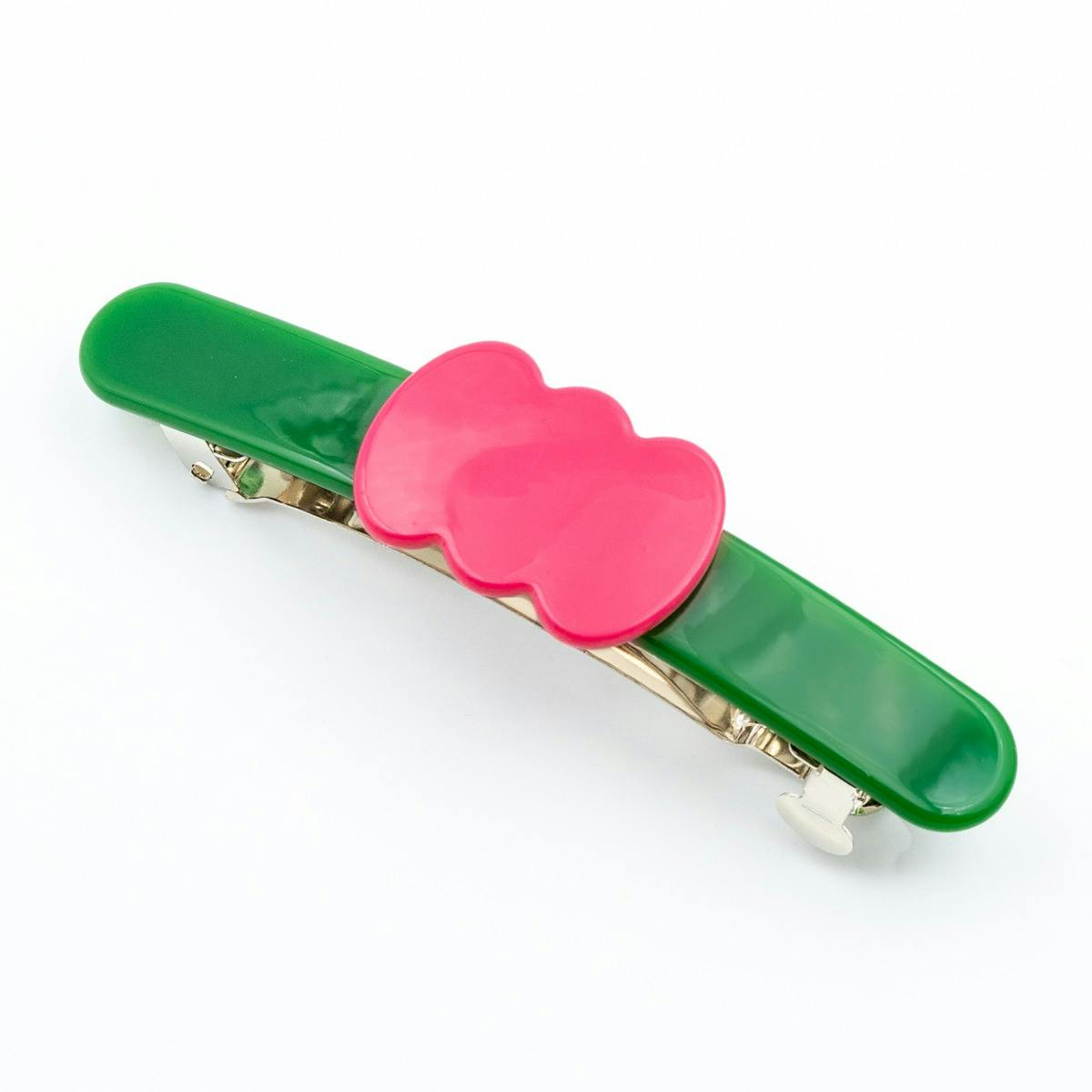 瓜生太郎　Taro Uryu　Barrette　Vivid Pink & Forest Green