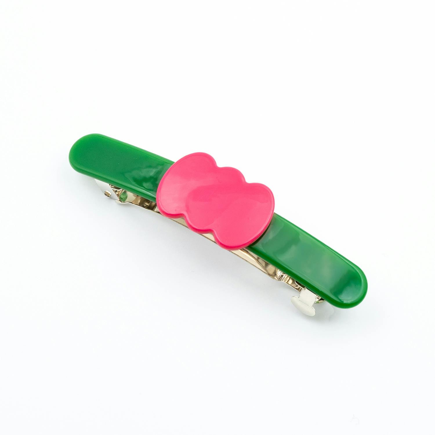 瓜生太郎　Taro Uryu　Barrette　Vivid Pink & Forest Green