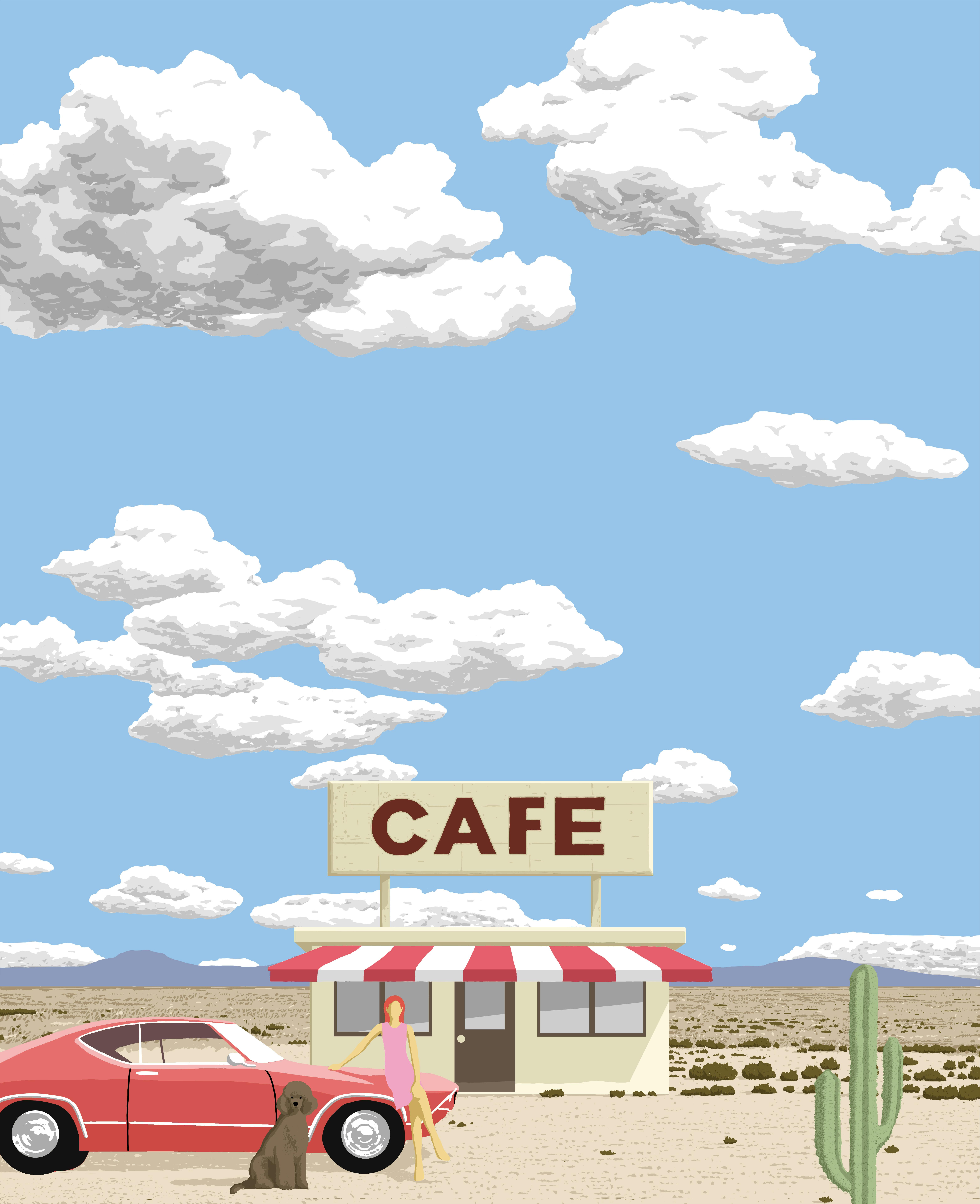 dans un cafe (pink)