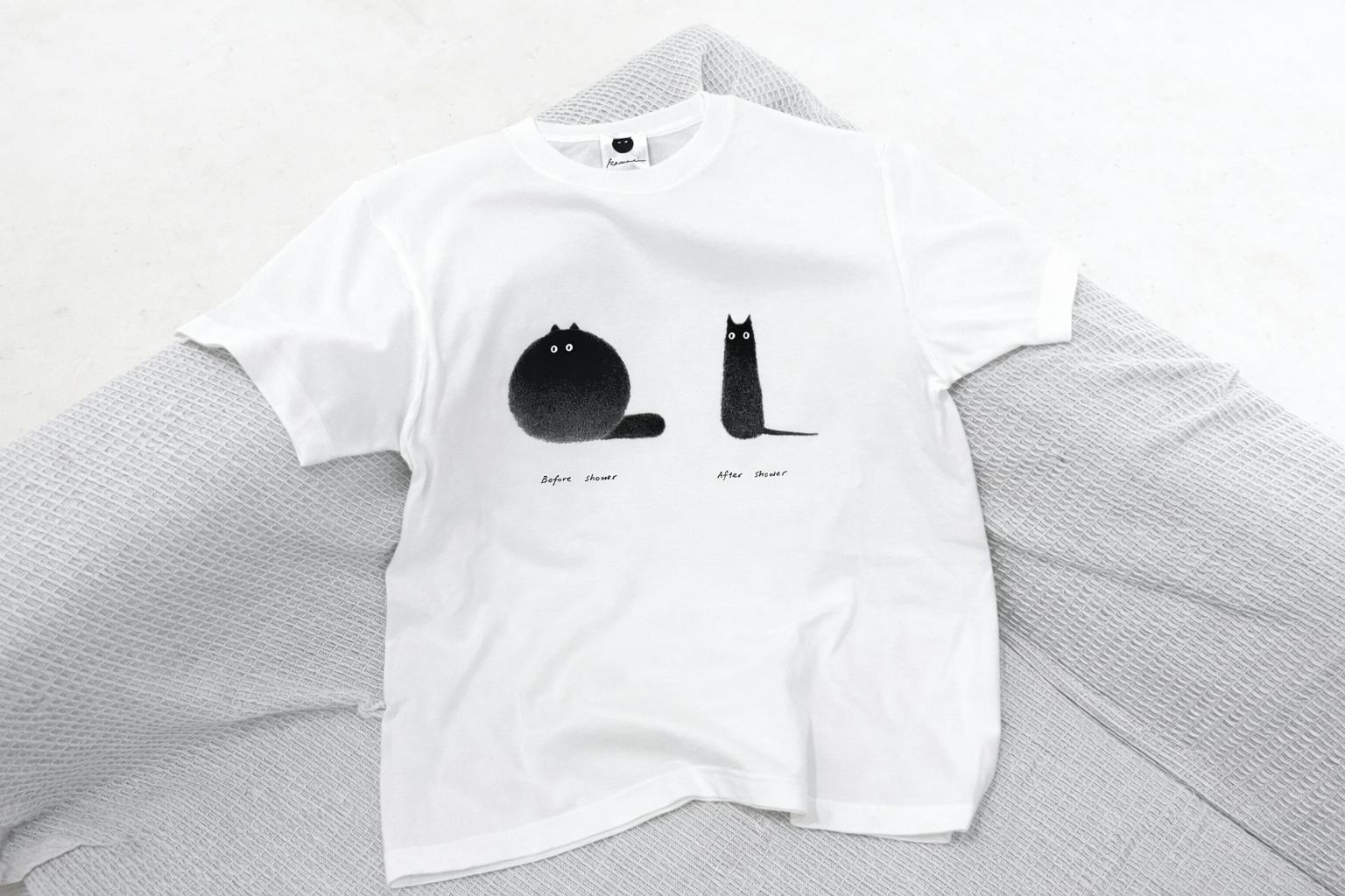 Tシャツ / Kitty No. 3 - Before shower / After shower  Mサイズ