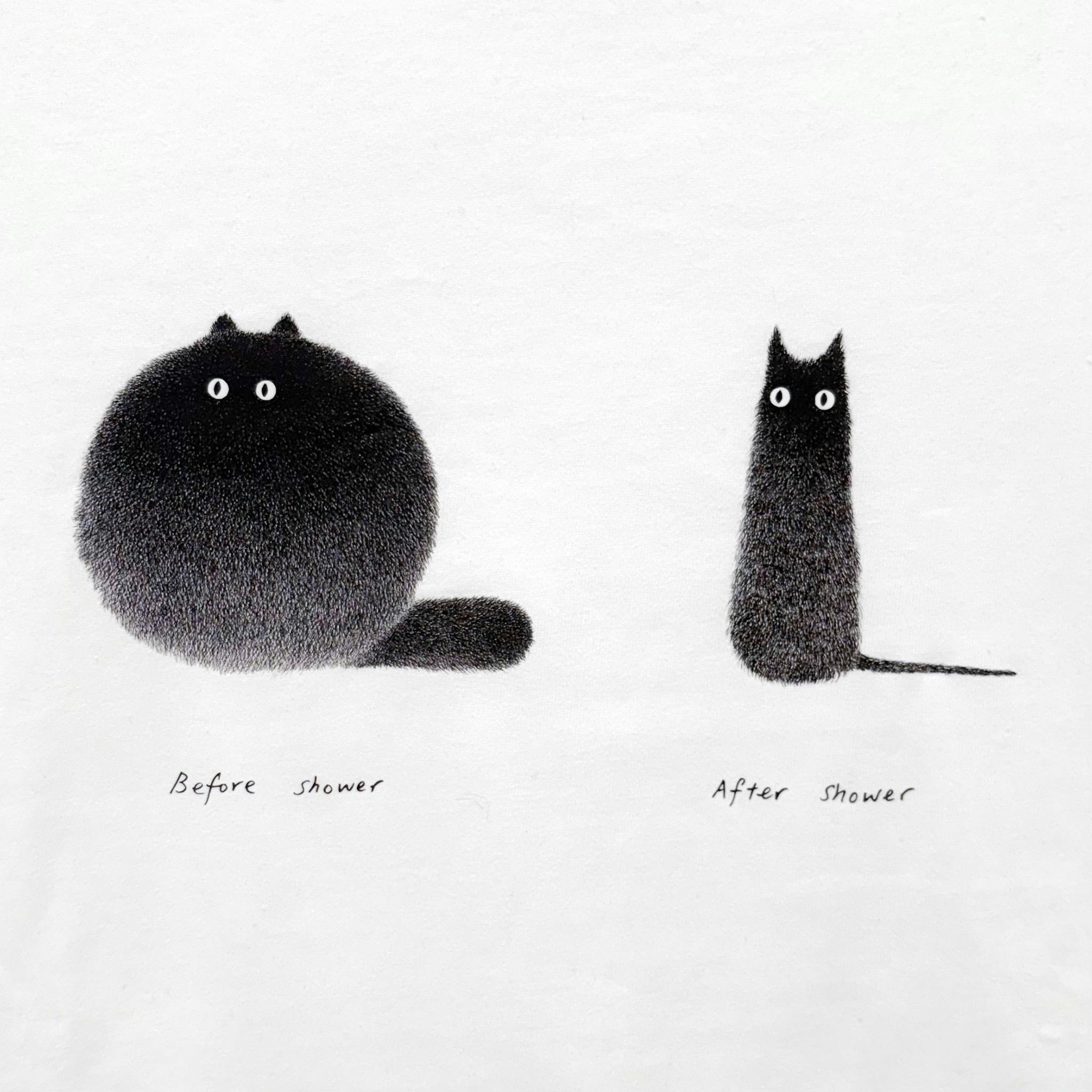 Tシャツ / Kitty No. 3 - Before shower / After shower  Lサイズ