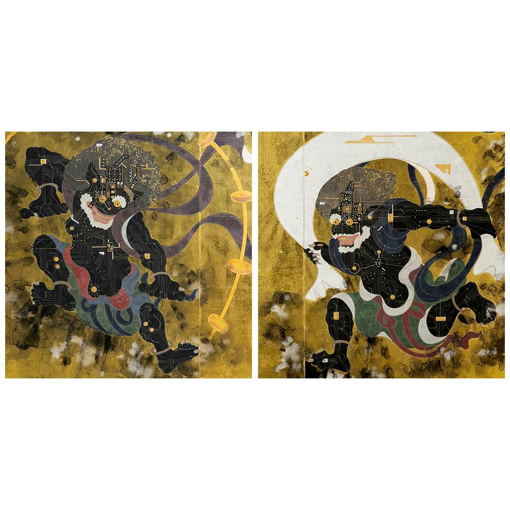 半導体風神雷神図