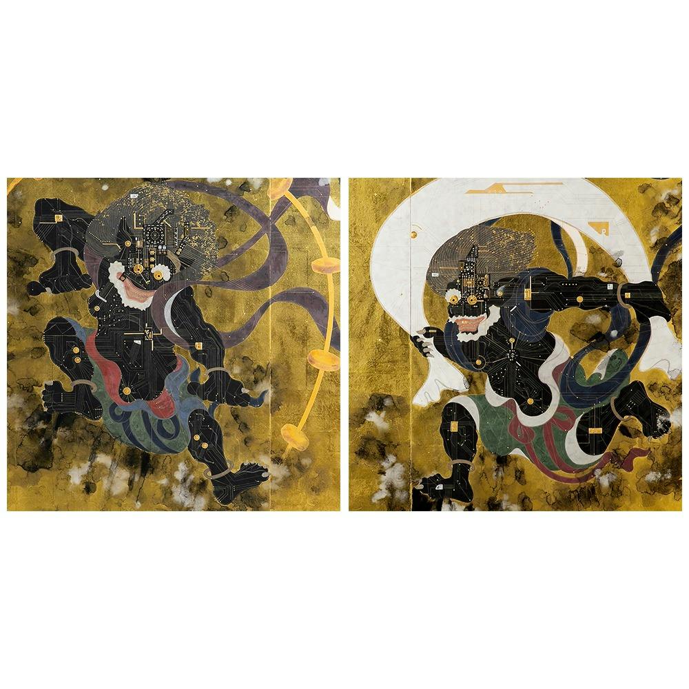 半導体風神雷神図