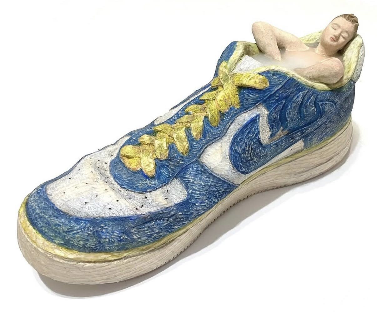 靴湯 M -spa force-(wood carving -carved blue-)