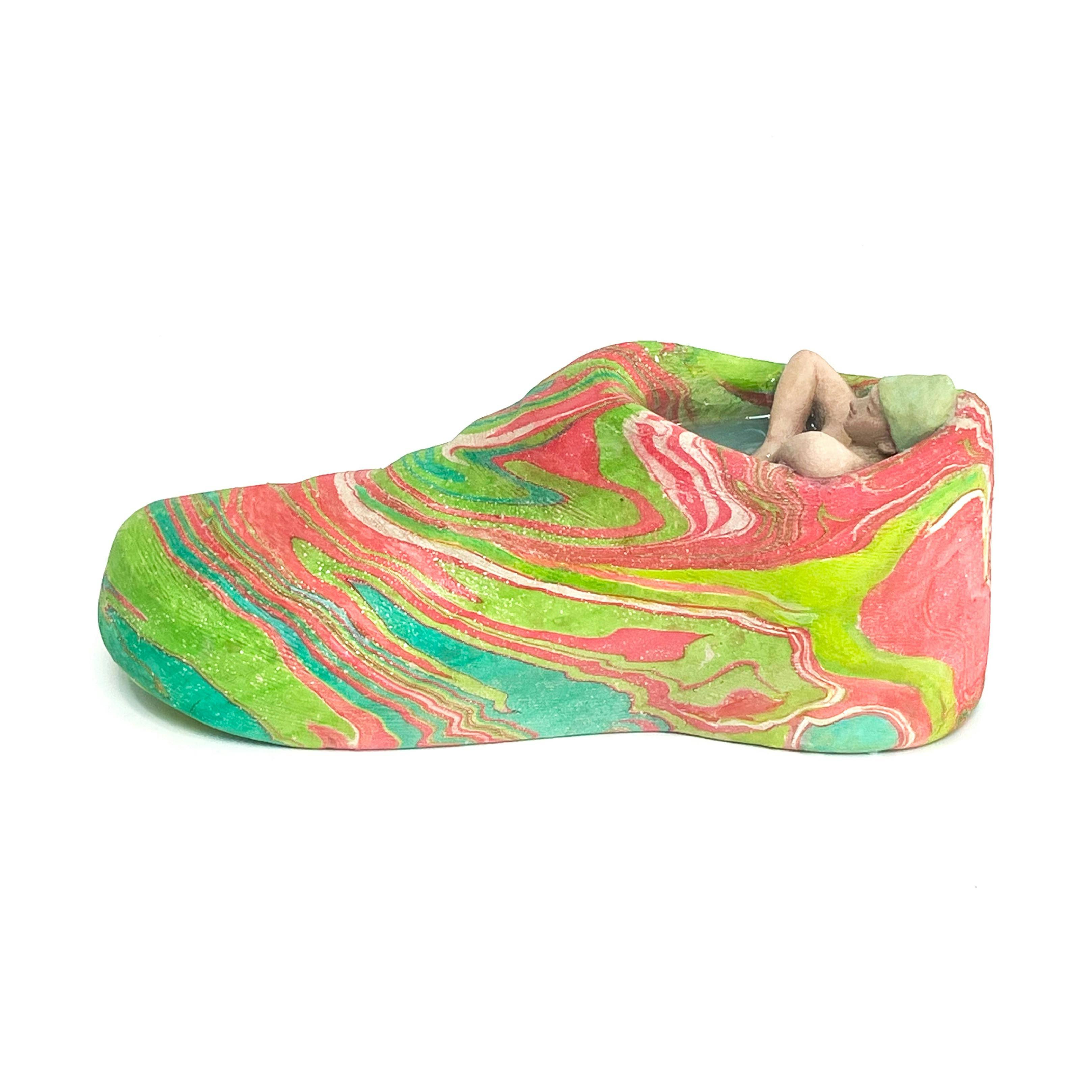 靴湯 S -marble-(green and pink)