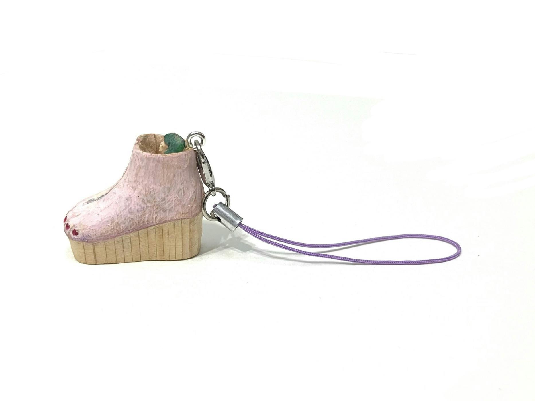 ミニチュア靴湯 -wood carving- (heart)