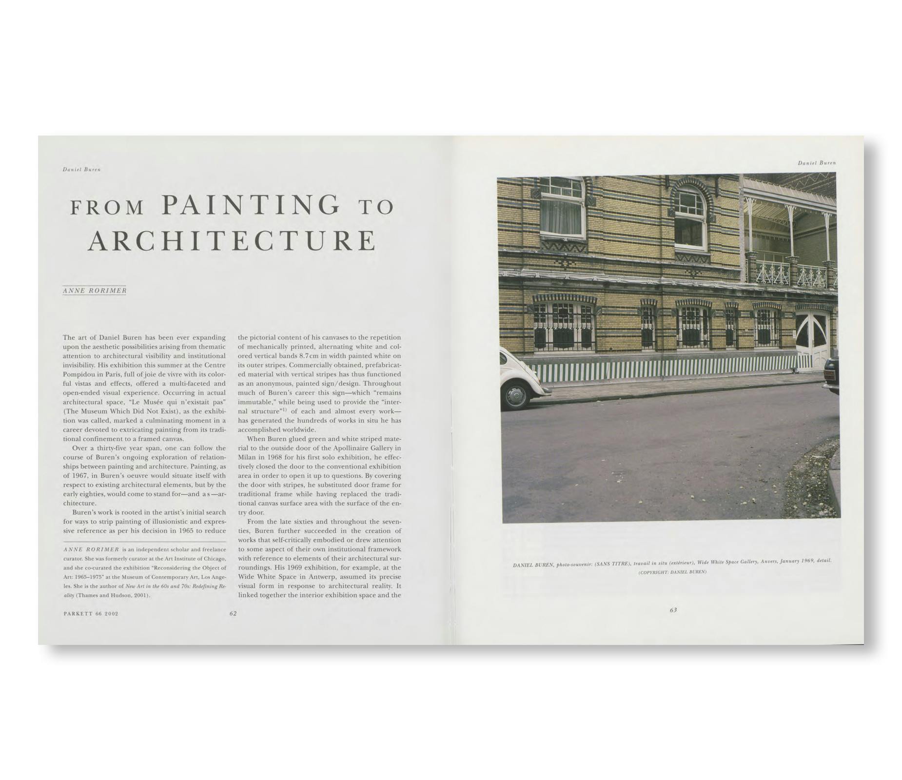 PARKETT NO. 66 ANGELA BULLOCH, DANIEL BUREN, PIERRE HUYGHE