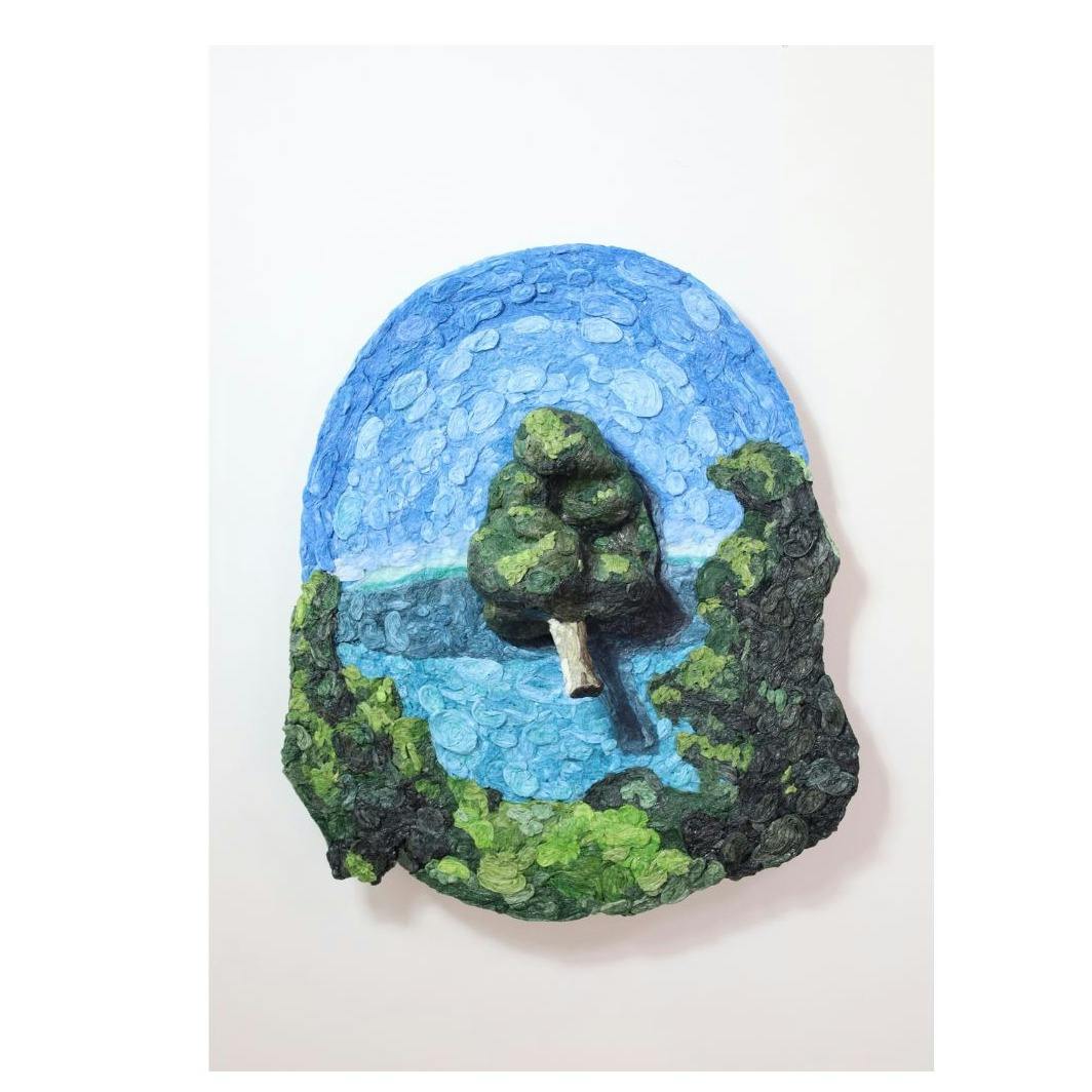 はりつけられた木の風景