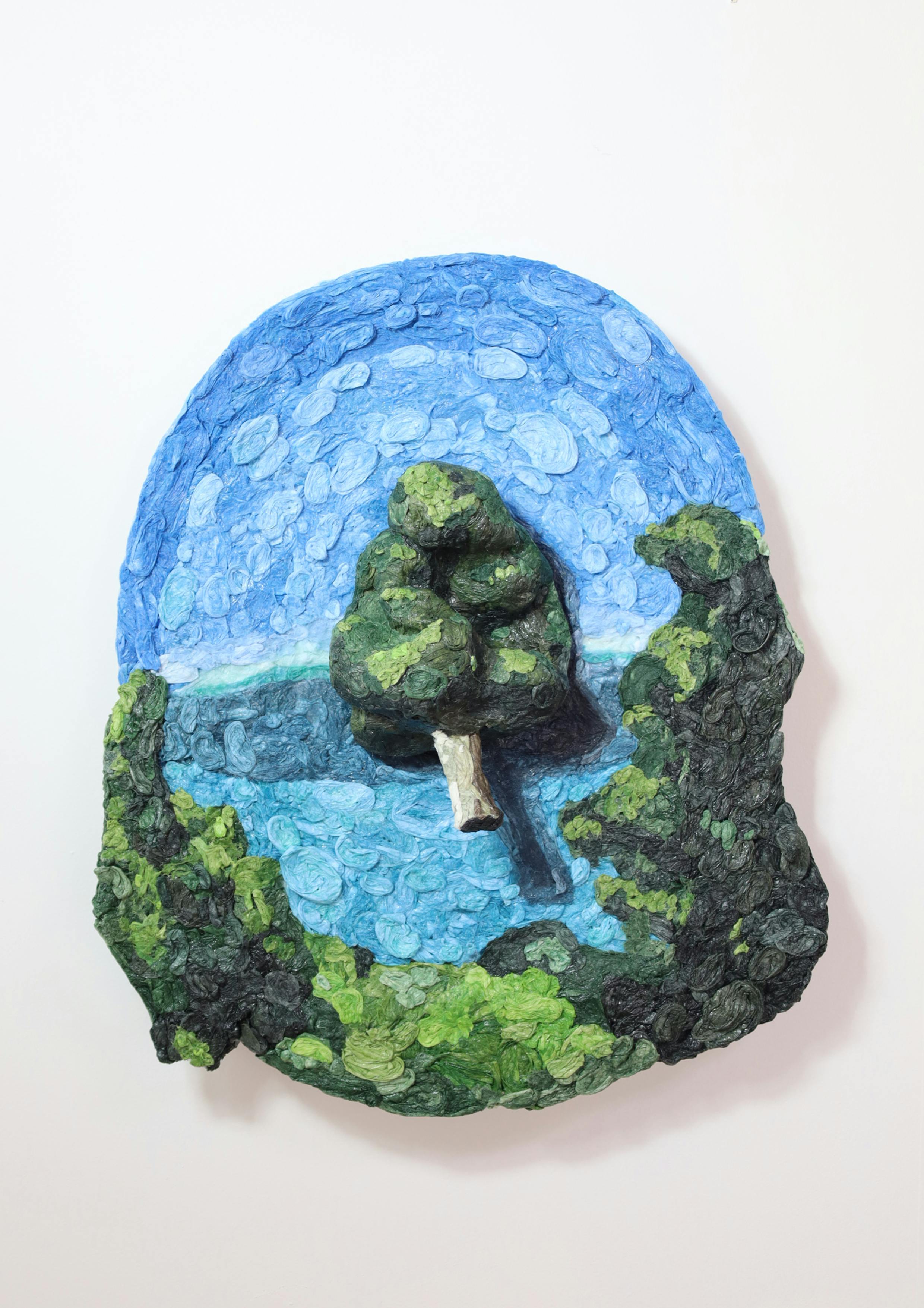 はりつけられた木の風景