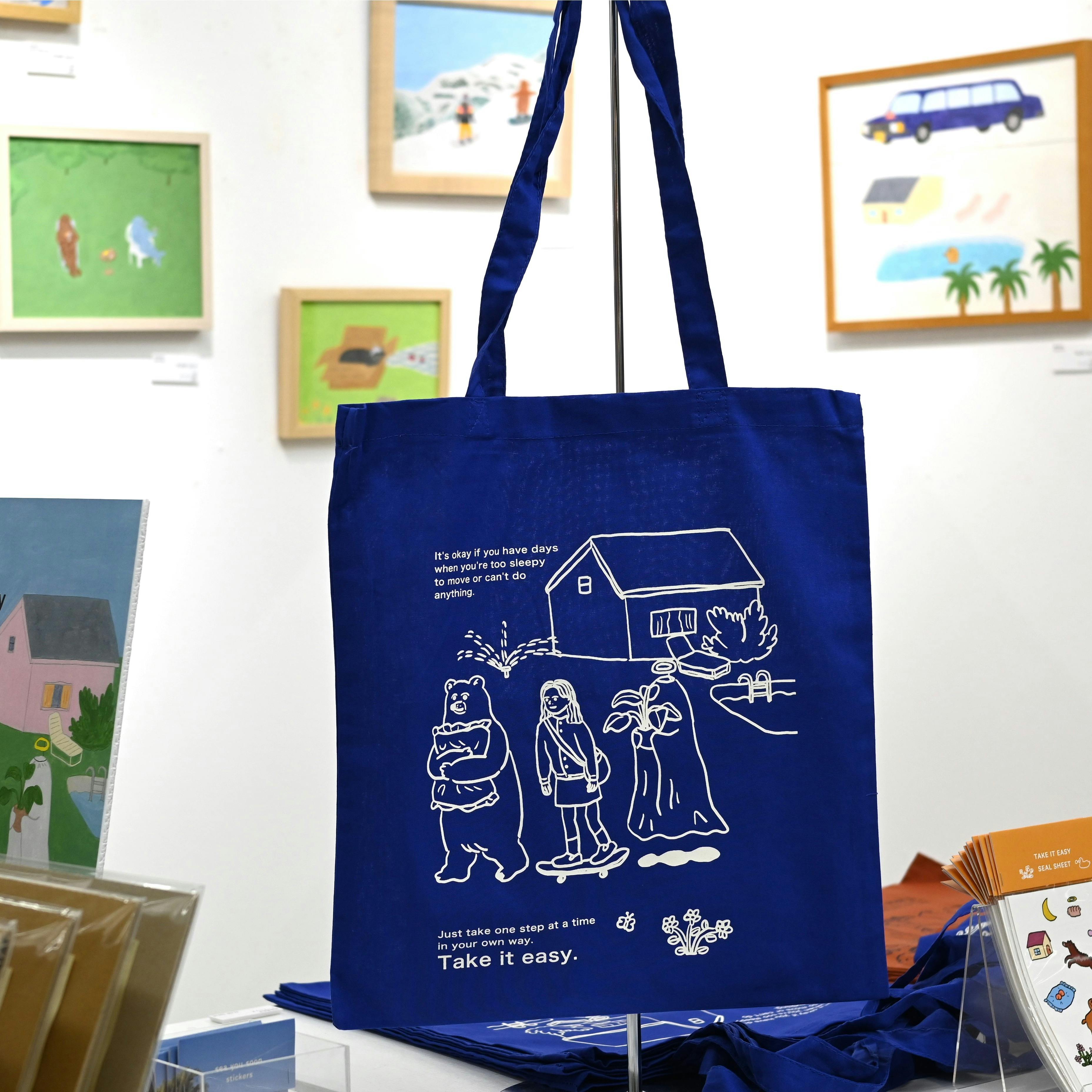 トートバッグ_ブルー