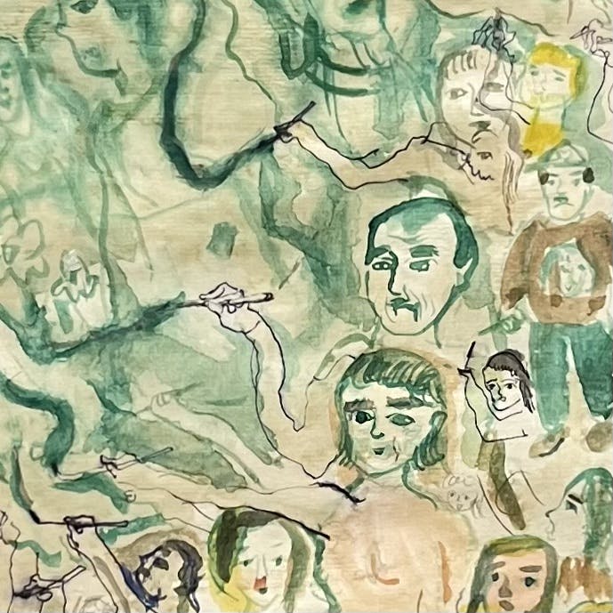 「貴方ももう描いている」額付き