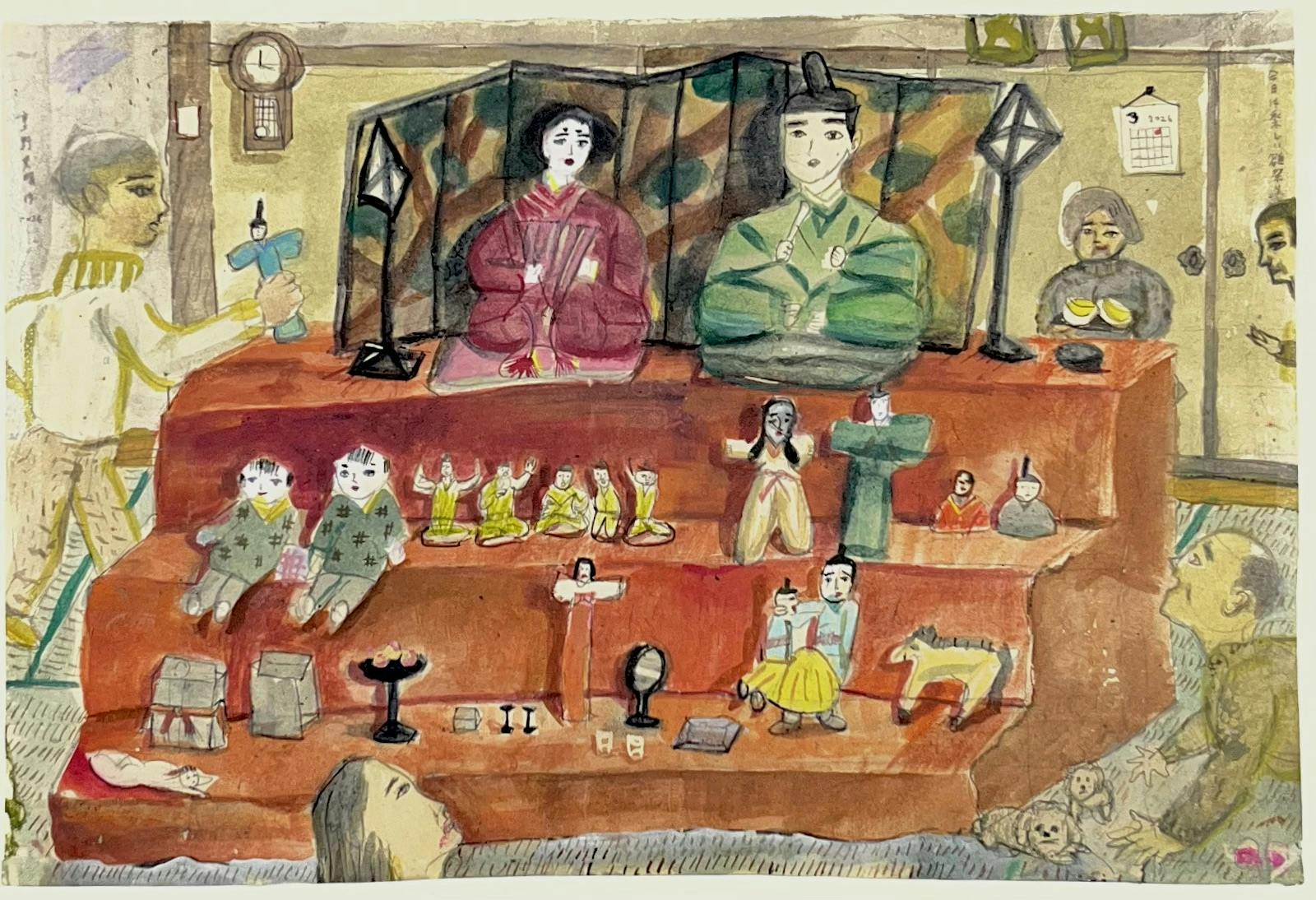 「今日は楽しい雛祭り」額付き