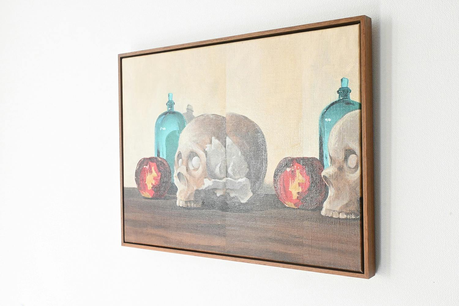 still life 'skull, bottle, apple #1'