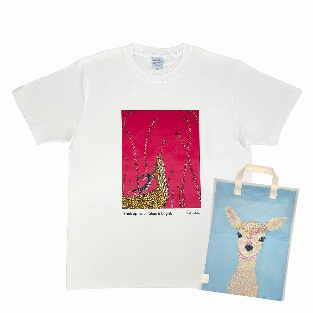 【Mサイズ】Conoca×ROOTOTE / Look Up Tshirt+ミュージアム ルーガービッジトート / 086702