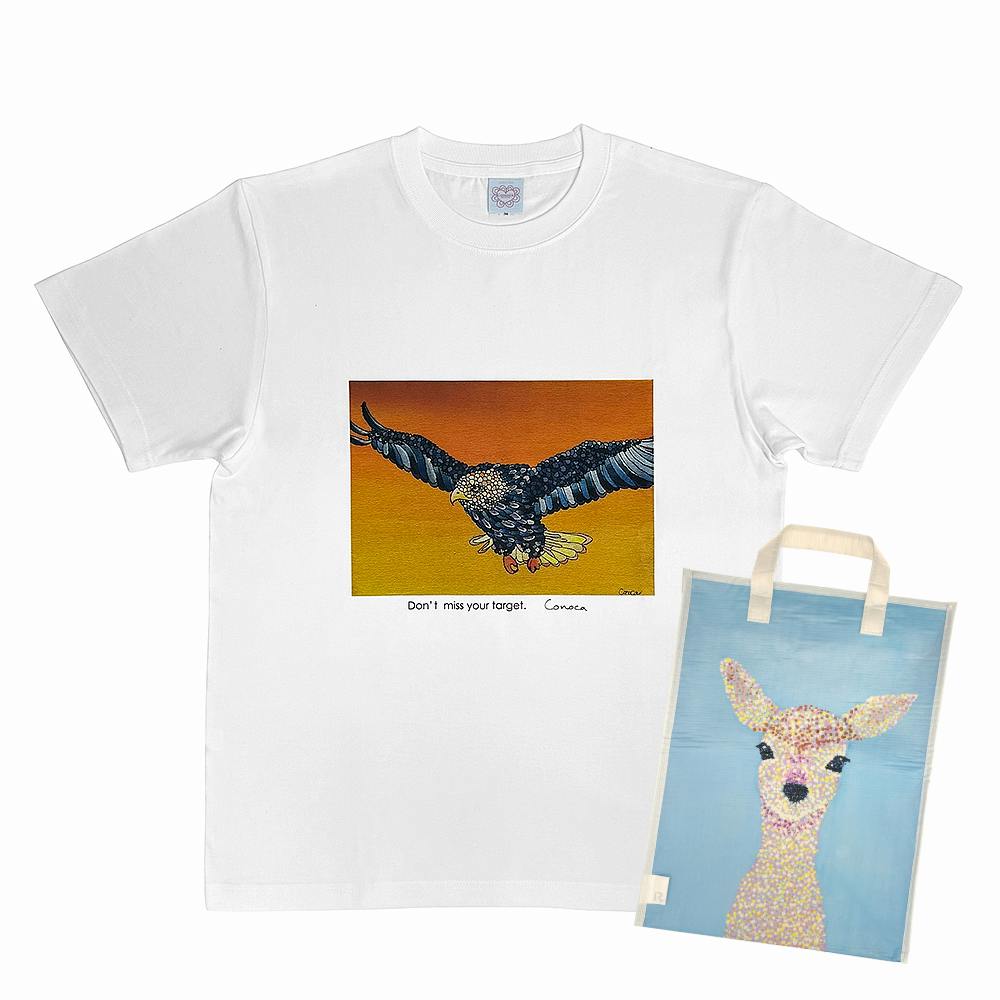 【Sサイズ】Conoca×ROOTOTE / Eagle Tshirt+ミュージアム ルーガービッジトート / 086903