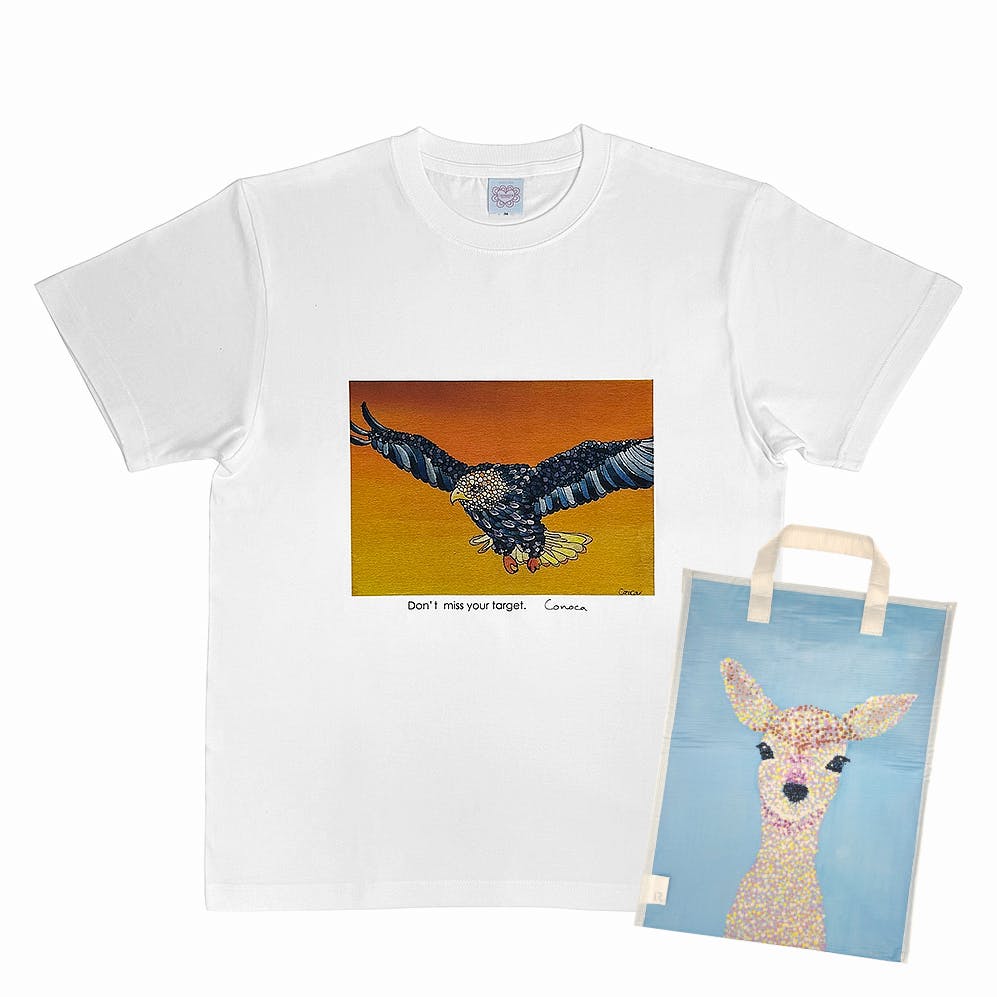 【Mサイズ】Conoca×ROOTOTE / Eagle Tshirt+ミュージアム ルーガービッジトート / 086703