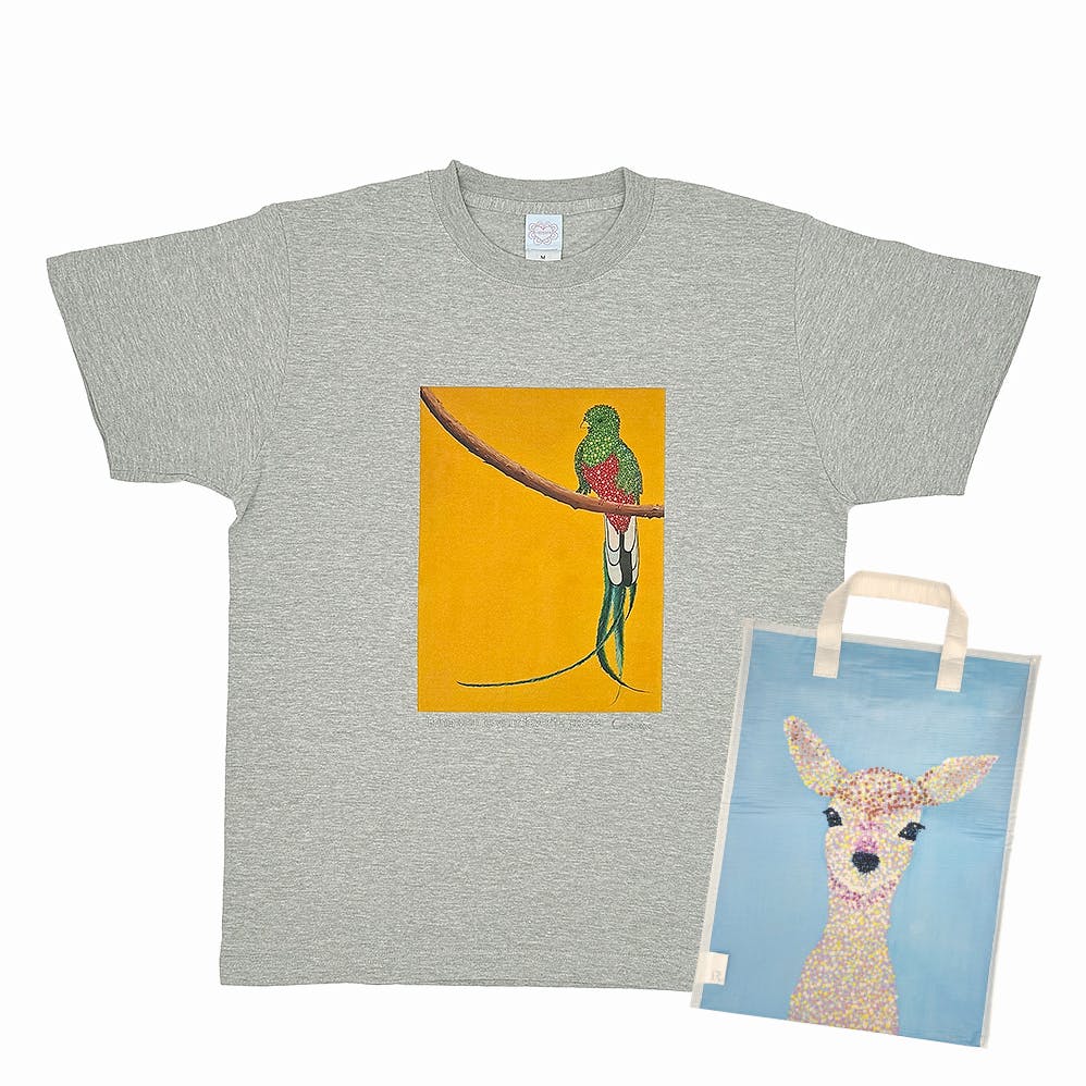 【Lサイズ】Conoca×ROOTOTE / Quetzal Tshirt+ミュージアム ルーガービッジトート / 086805