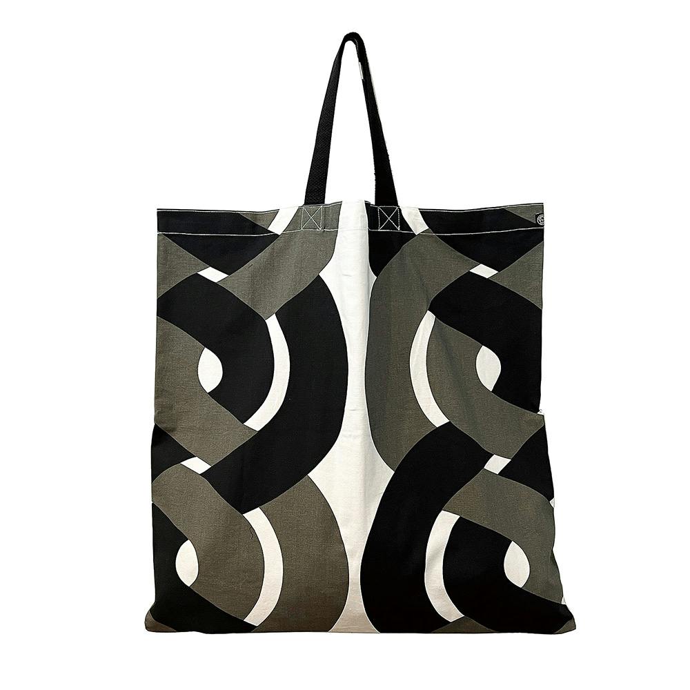 NORDISKA TYGER × ROOTOTE / "Susanne Grundell" DUBBELFLÄTAN TOTE Black / 644306