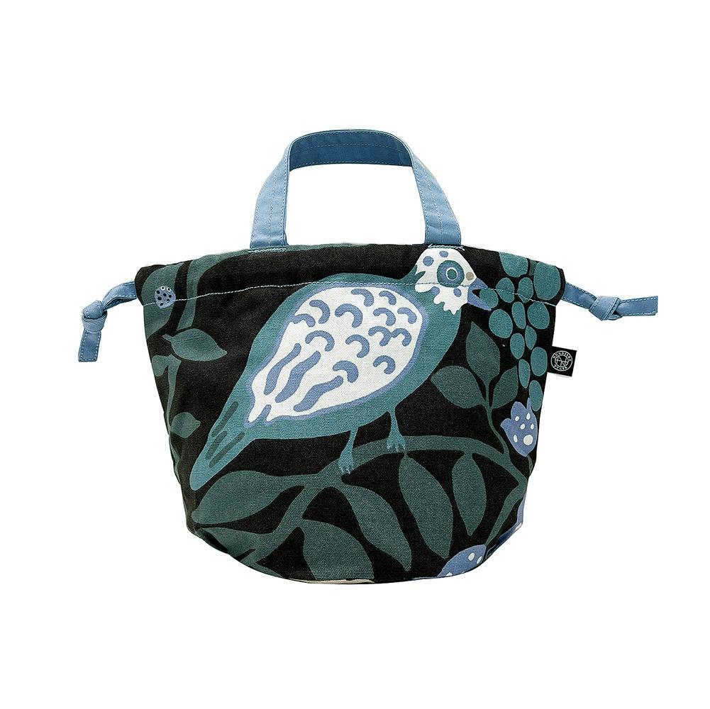 NORDISKA TYGER × ROOTOTE / "BLÅ FÅGEL" Drawstring TOTE / 643902