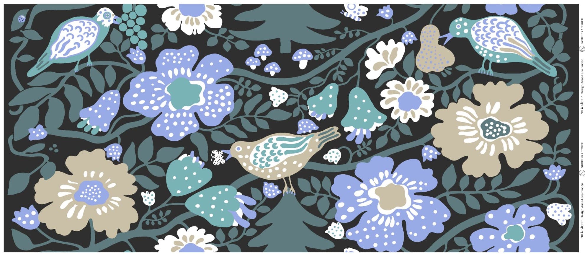 NORDISKA TYGER × ROOTOTE / "BLÅ FÅGEL" Drawstring TOTE / 643902