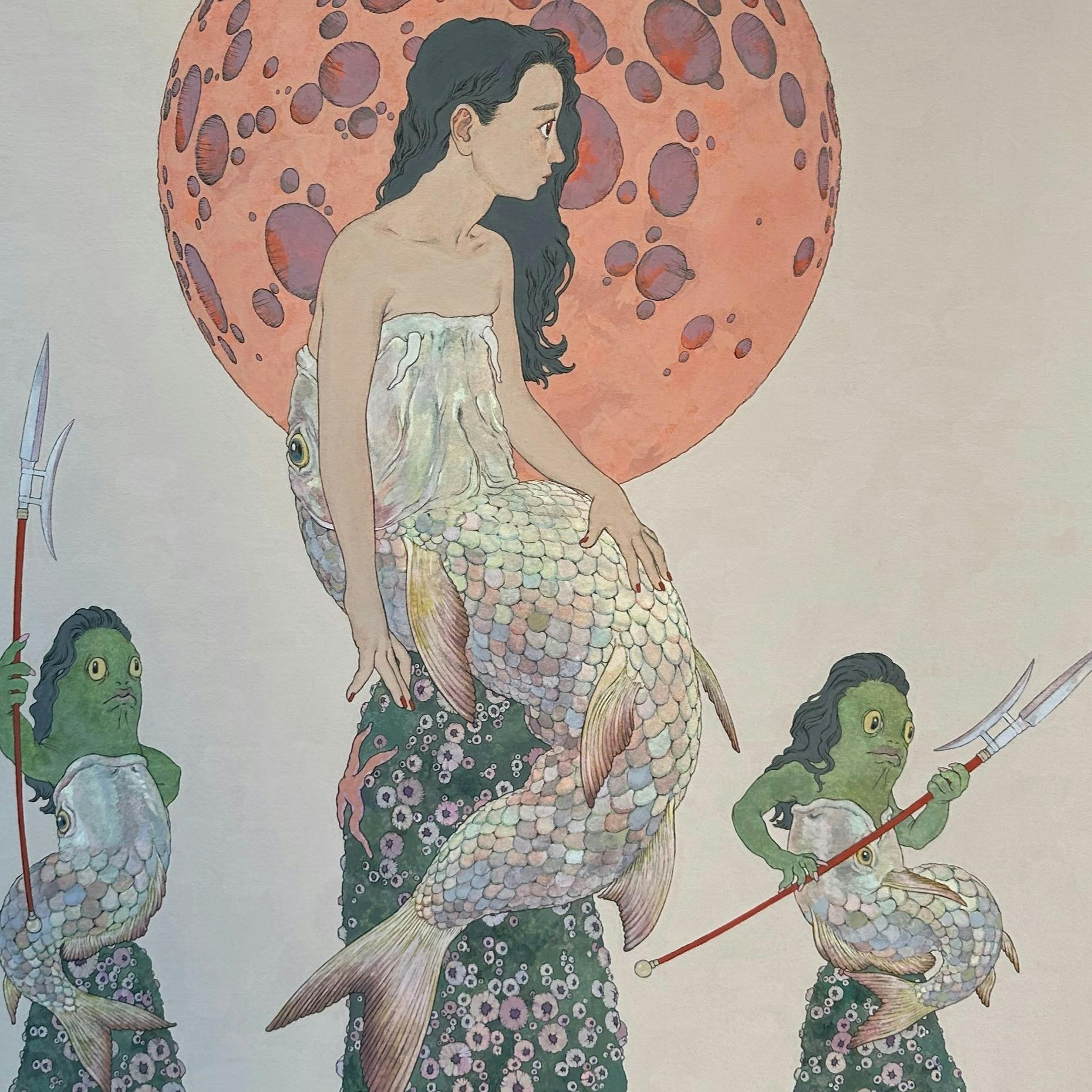 荒れた海の人魚