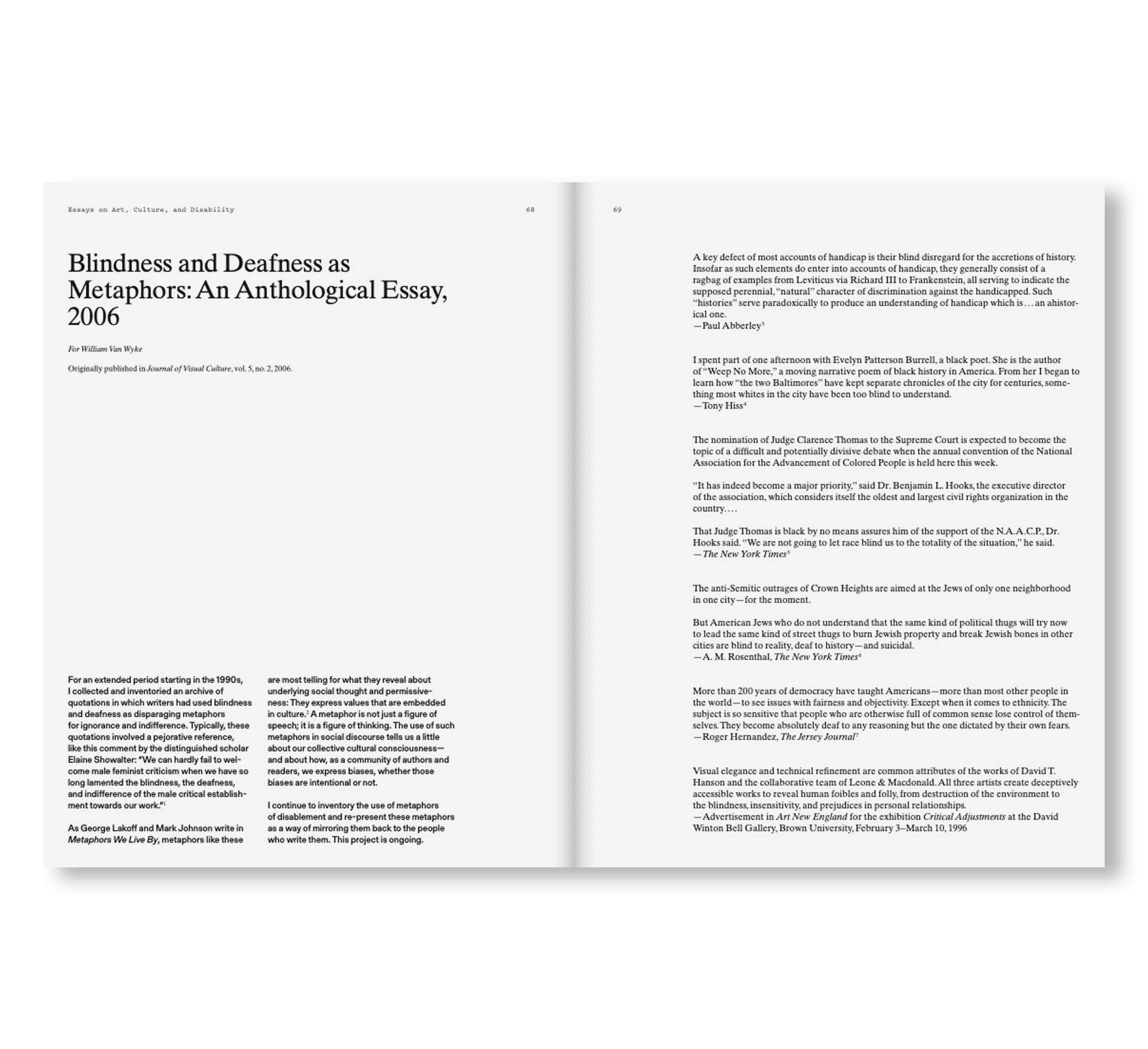 OTHERHOW: ESSAYS AND DOCUMENTS ON ART AND DISABILITY 1985-2024