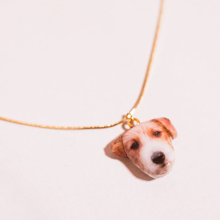 立体犬チャーム ネックレスA