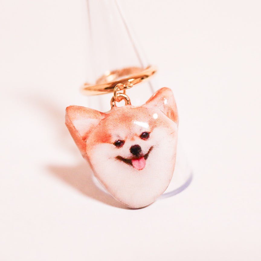 立体犬チャーム リングD