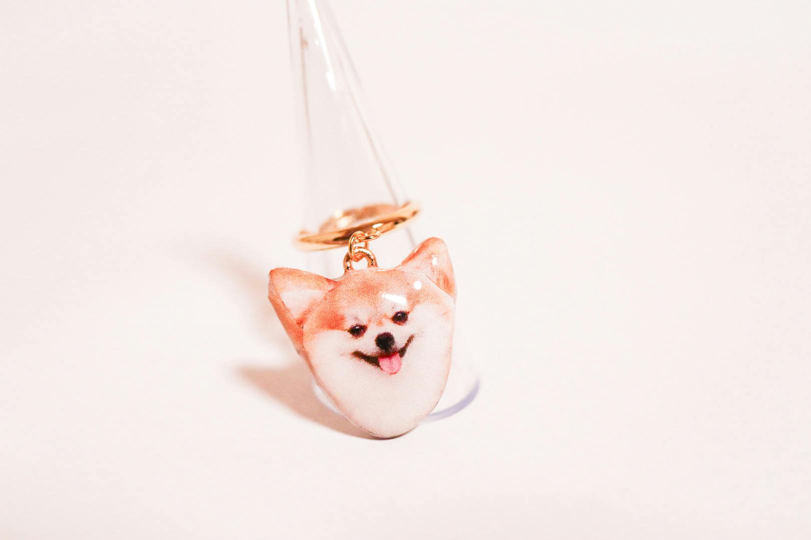 立体犬チャーム リングD