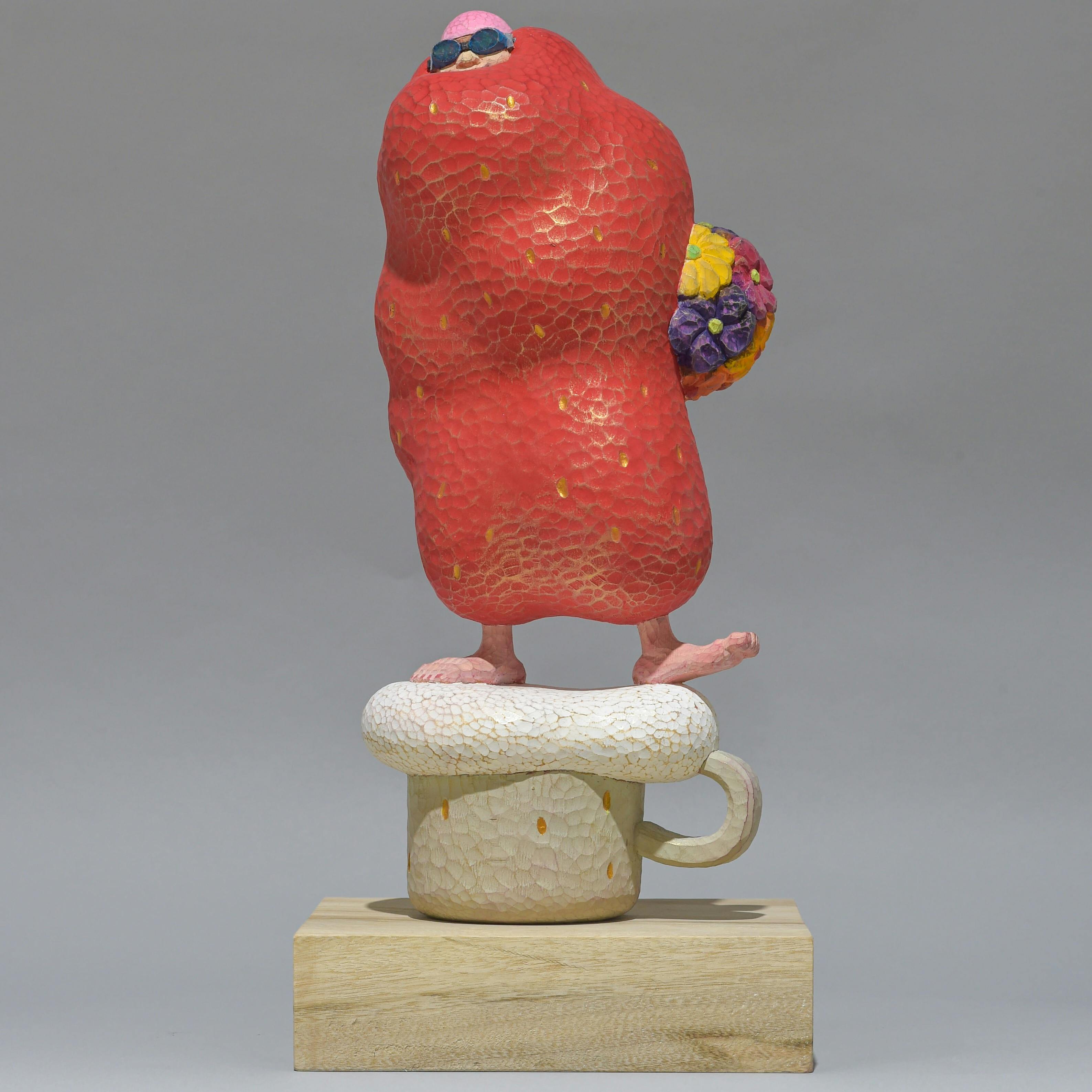 いちごとカプチーノと花束