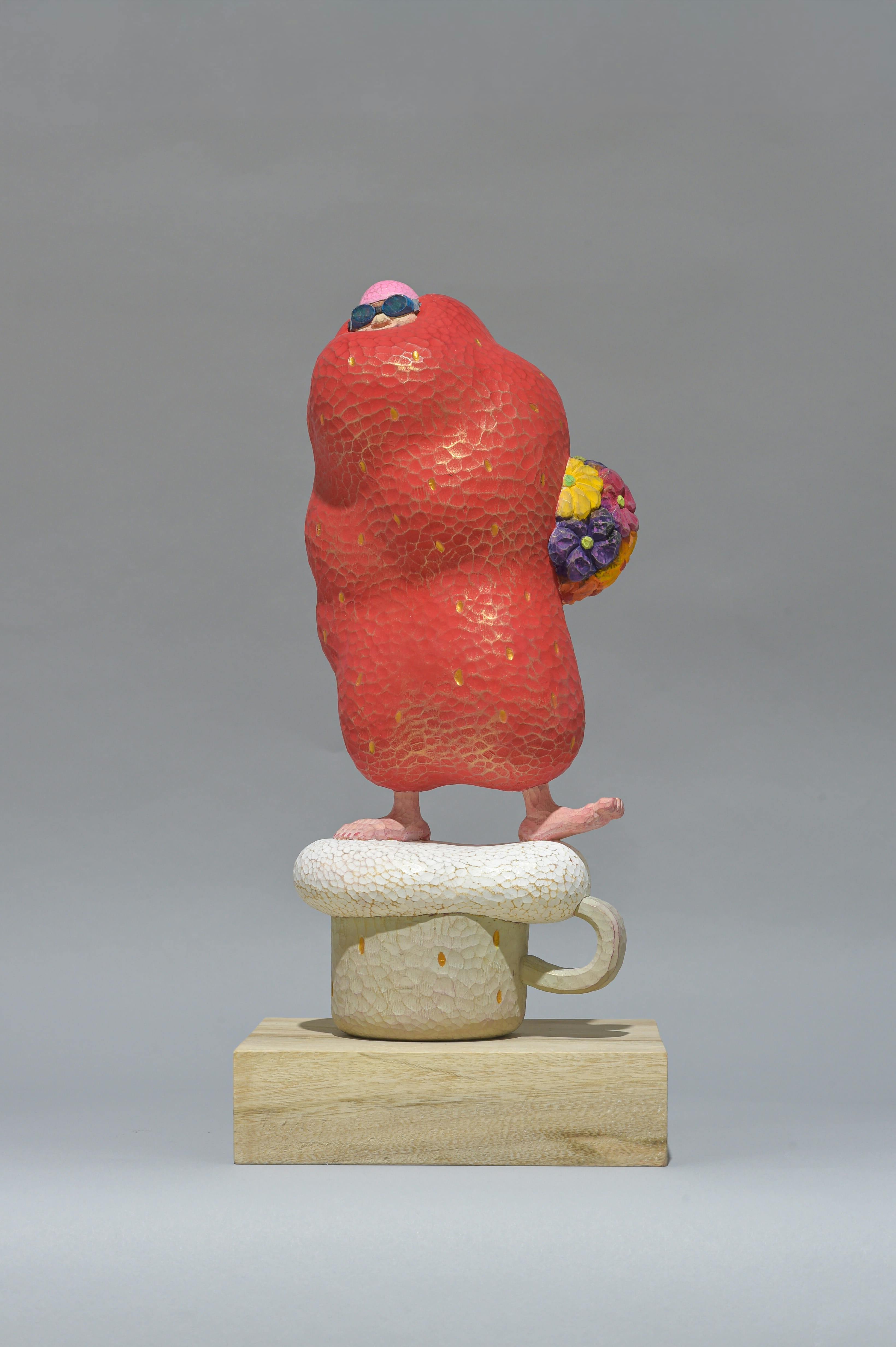 いちごとカプチーノと花束