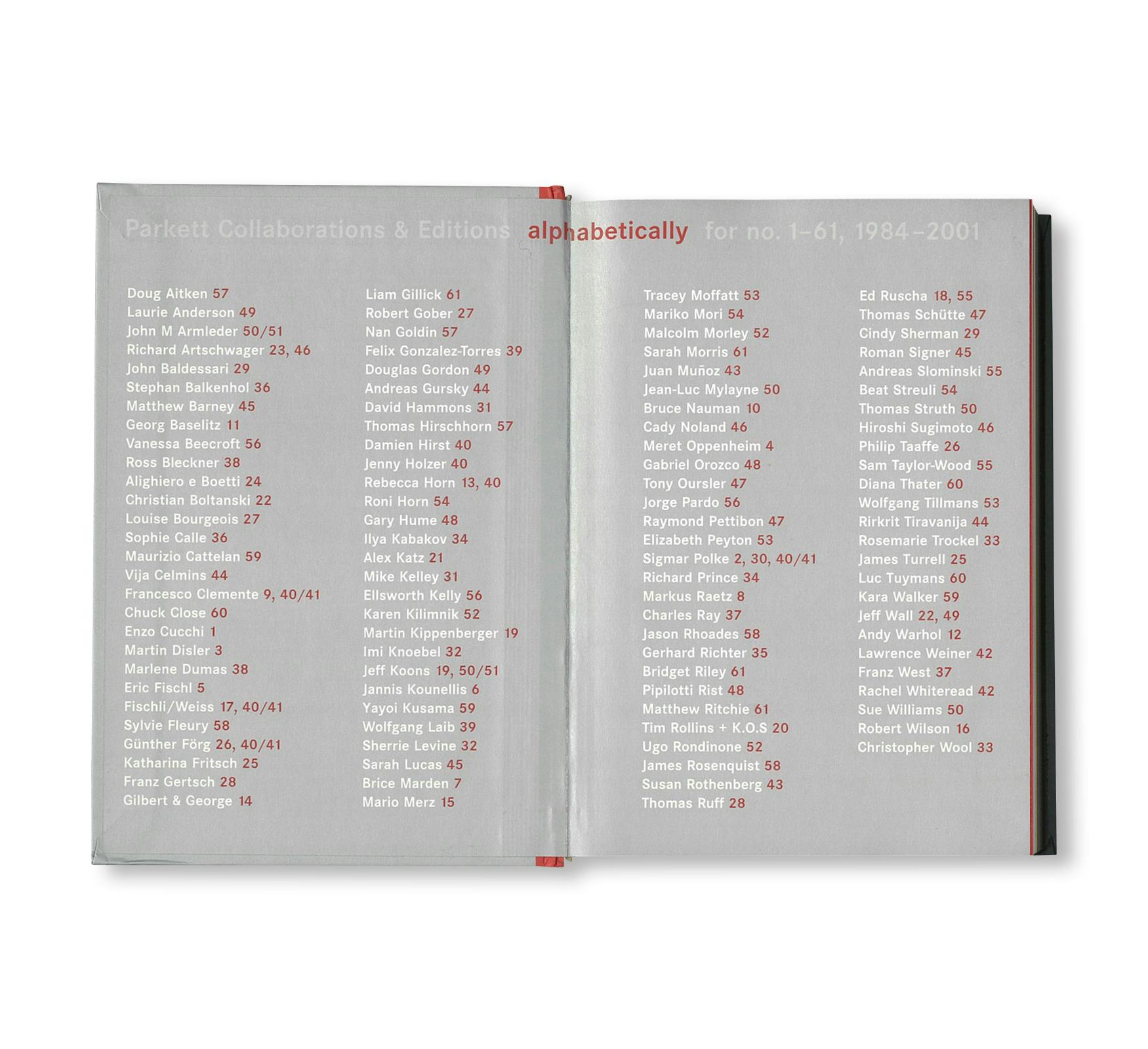 PARKETT COLLABORATIONS & EDITIONS SINCE 1984