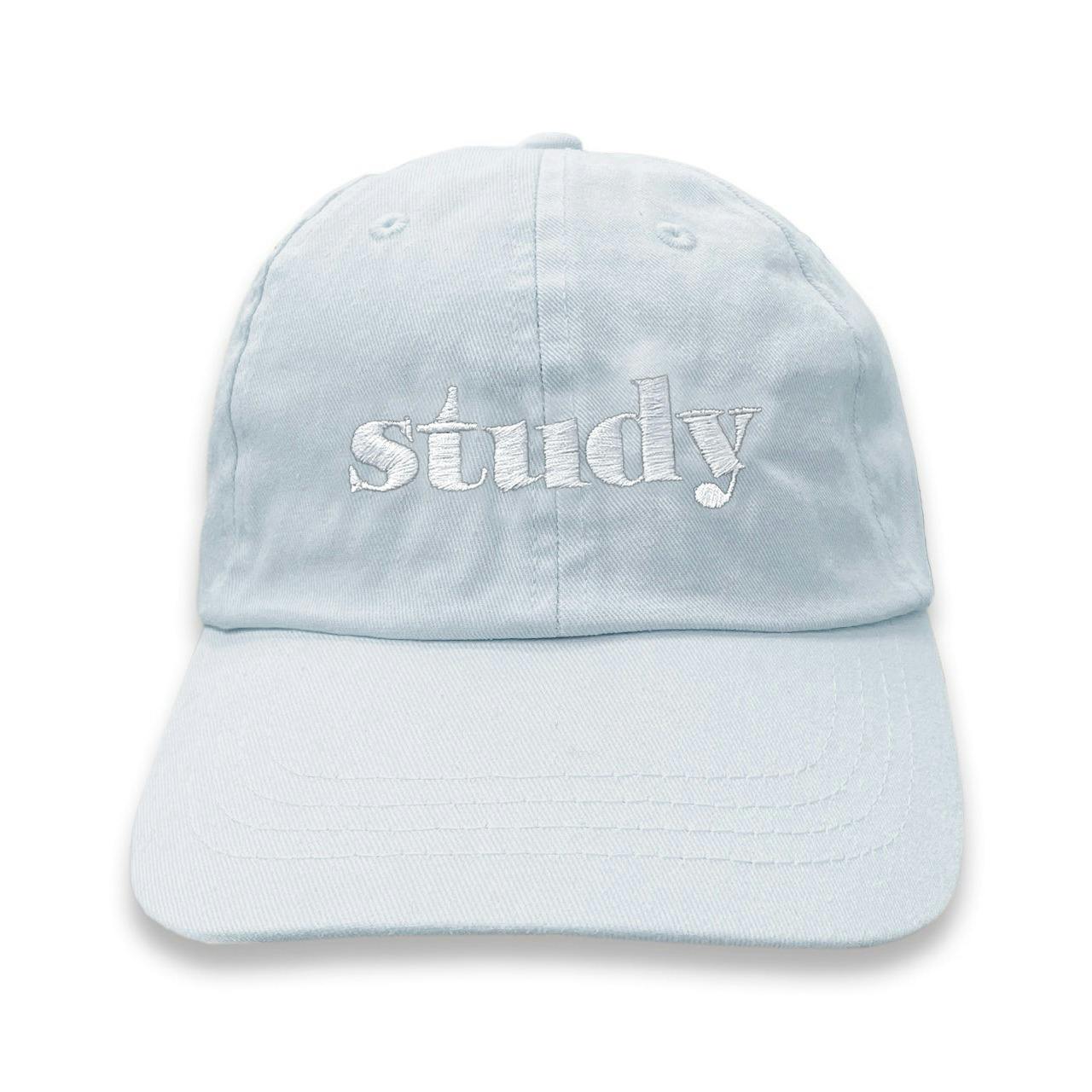 STUDY CAP (BABY BLUE WITH WHITE)