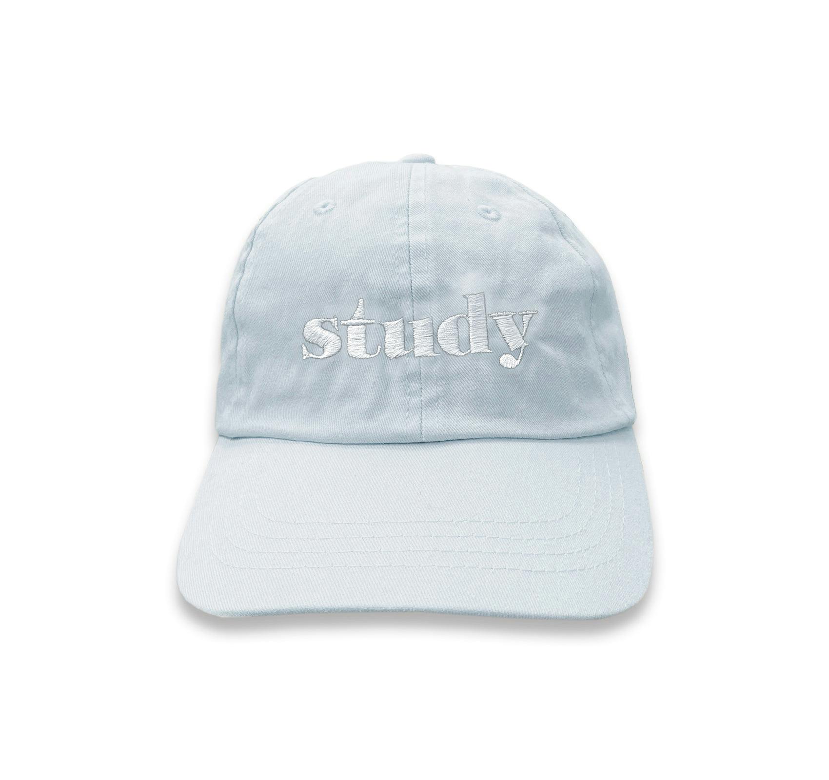 STUDY CAP (BABY BLUE WITH WHITE)