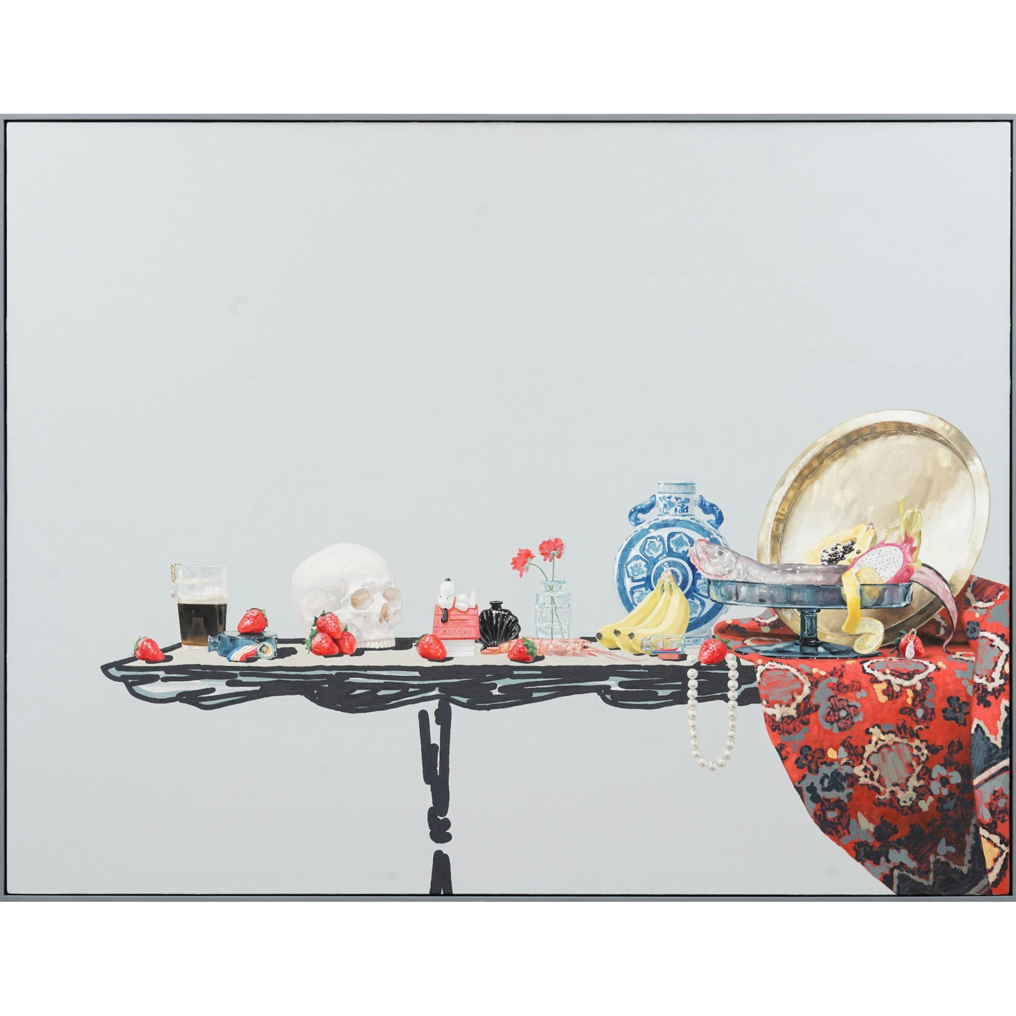 Still Life with Eelpout Fish, Chinese-style Pot and Beer