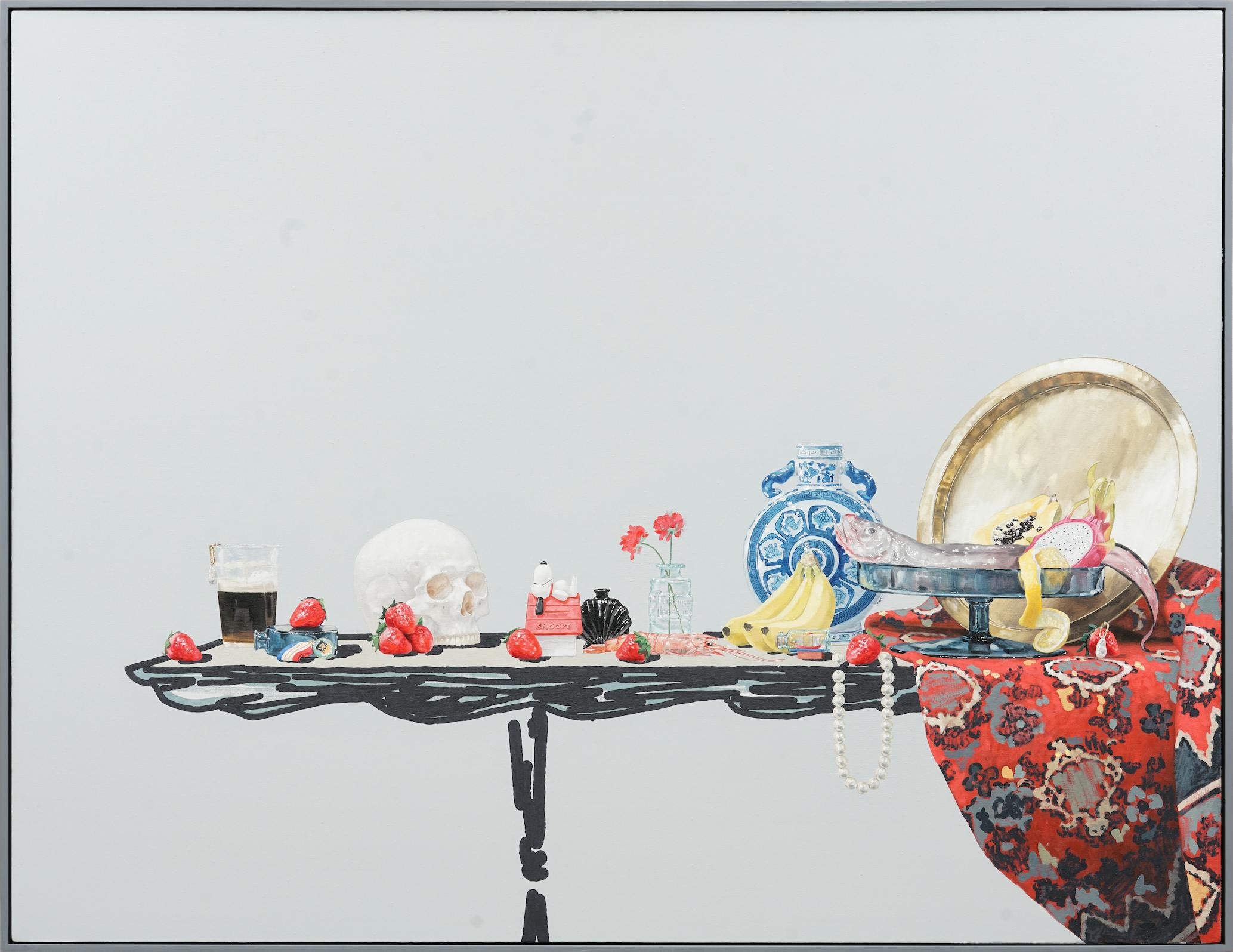 Still Life with Eelpout Fish, Chinese-style Pot and Beer